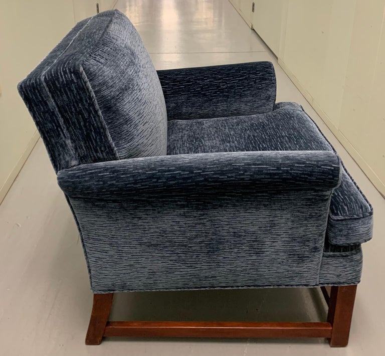 Pair of MidCentury Dark Blue Armchairs For Sale at 1stDibs