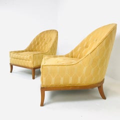 Pair of elegant slipper chairs by T.H. Robsjohn-Gibbings for Widdicomb