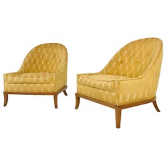 Pair of elegant slipper chairs by T.H. Robsjohn-Gibbings for Widdicomb