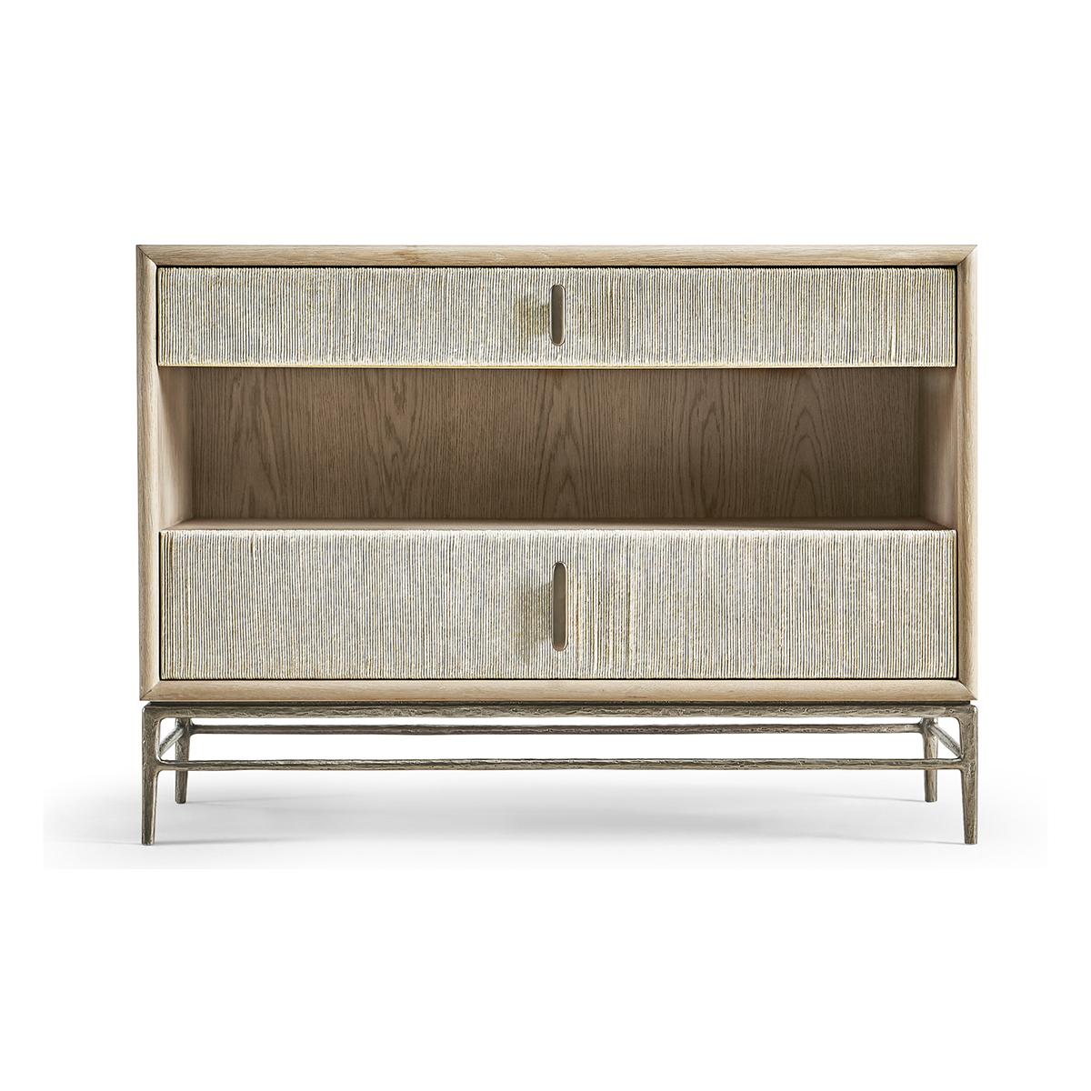 Modern Pair of Wide Danish Cord Nightstands For Sale