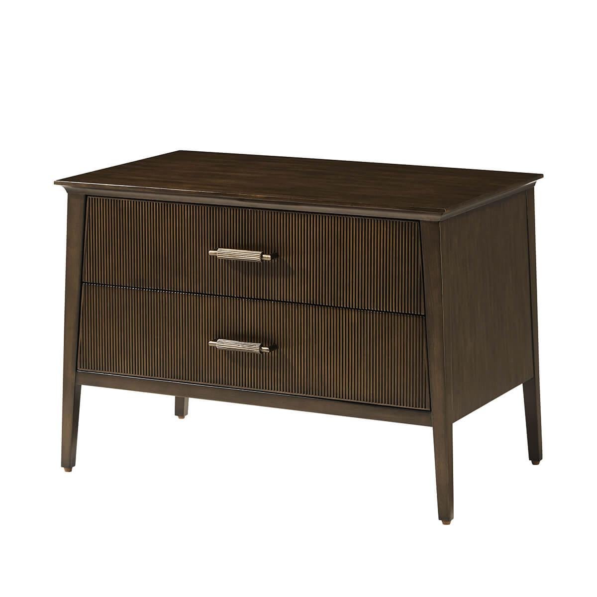 Mid-Century Modern Pair of Wide Mid Century Nightstands For Sale