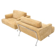 Pair of Wide Seat Almost Sattee Width Lounge Chairs by Cassina