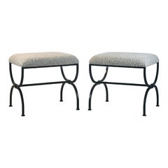 Pair of Wide 'Strapontin' Stools by Design Frères, in COM