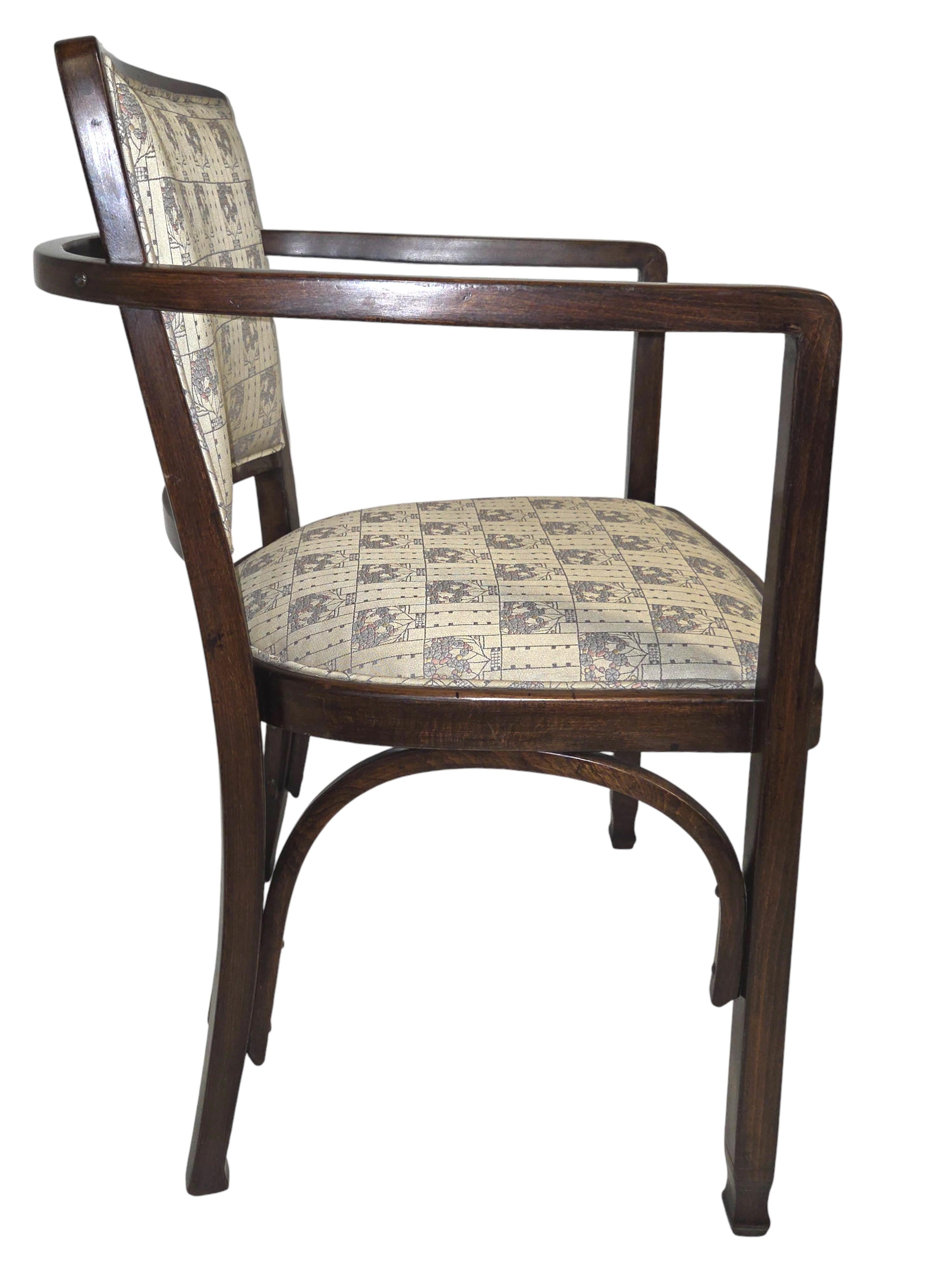Pair of Wiener Werkstatte armchairs by Koloman Moser for J & J Kohn, Austria en vente 5
