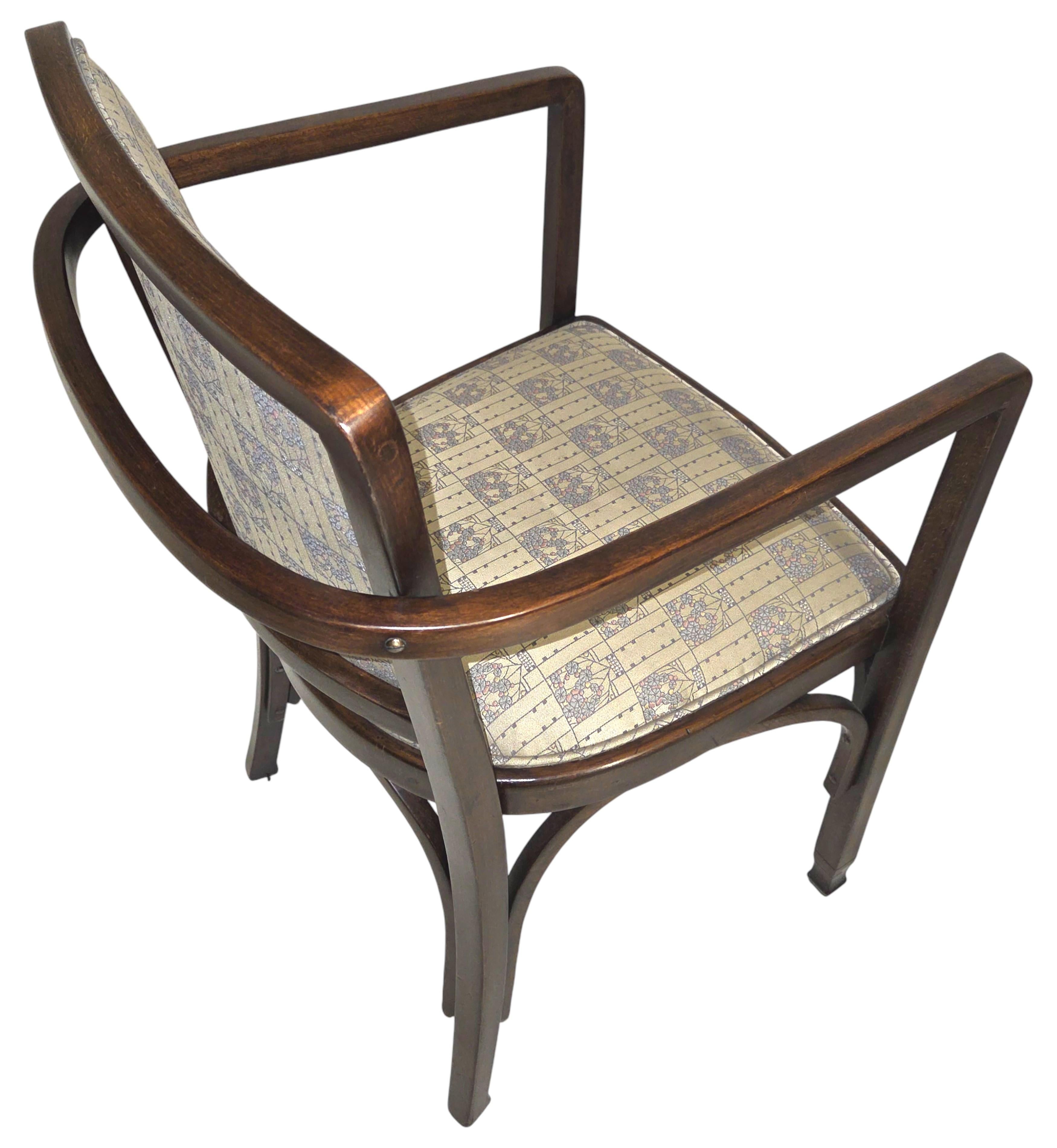 Jugendstil Pair of Wiener Werkstatte armchairs by Koloman Moser for J & J Kohn, Austria en vente