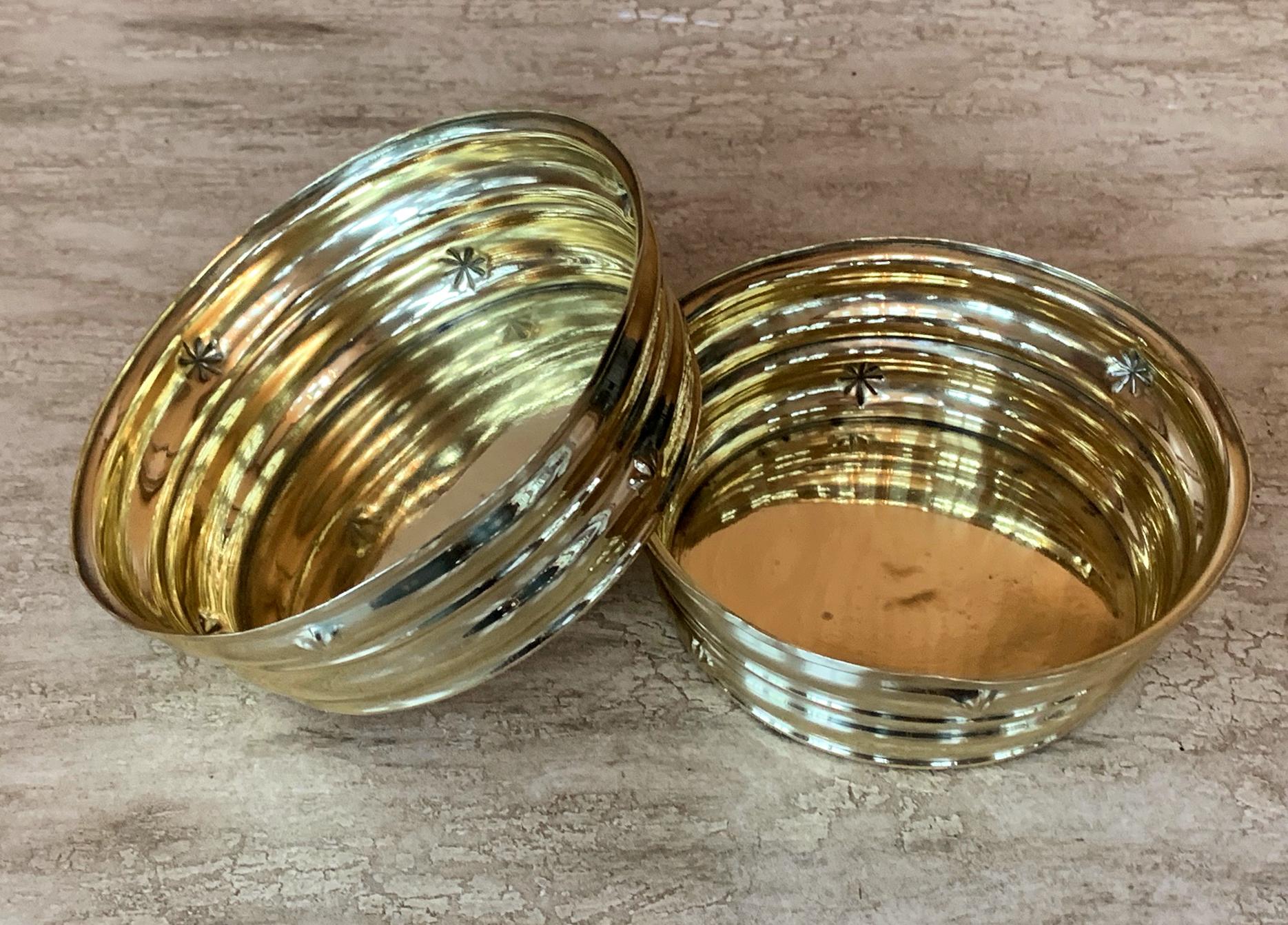 Pair of Wiener Werkstatte Brass Bowls by Dagobert Peche For Sale 7