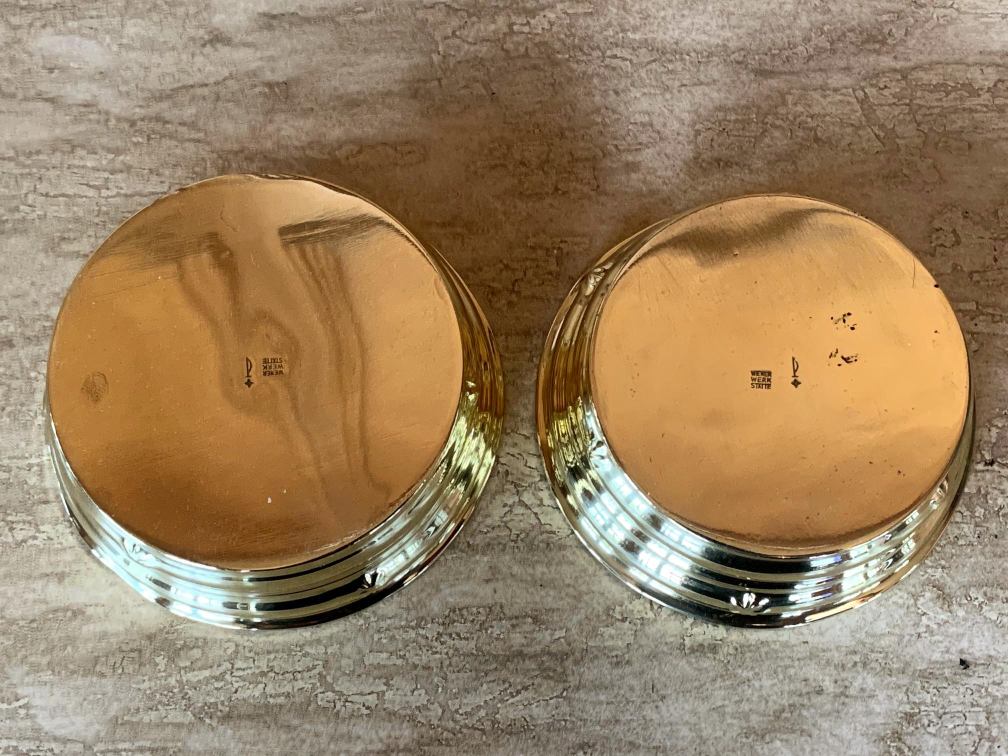 Pair of Wiener Werkstatte Brass Bowls by Dagobert Peche In Good Condition For Sale In Atlanta, GA