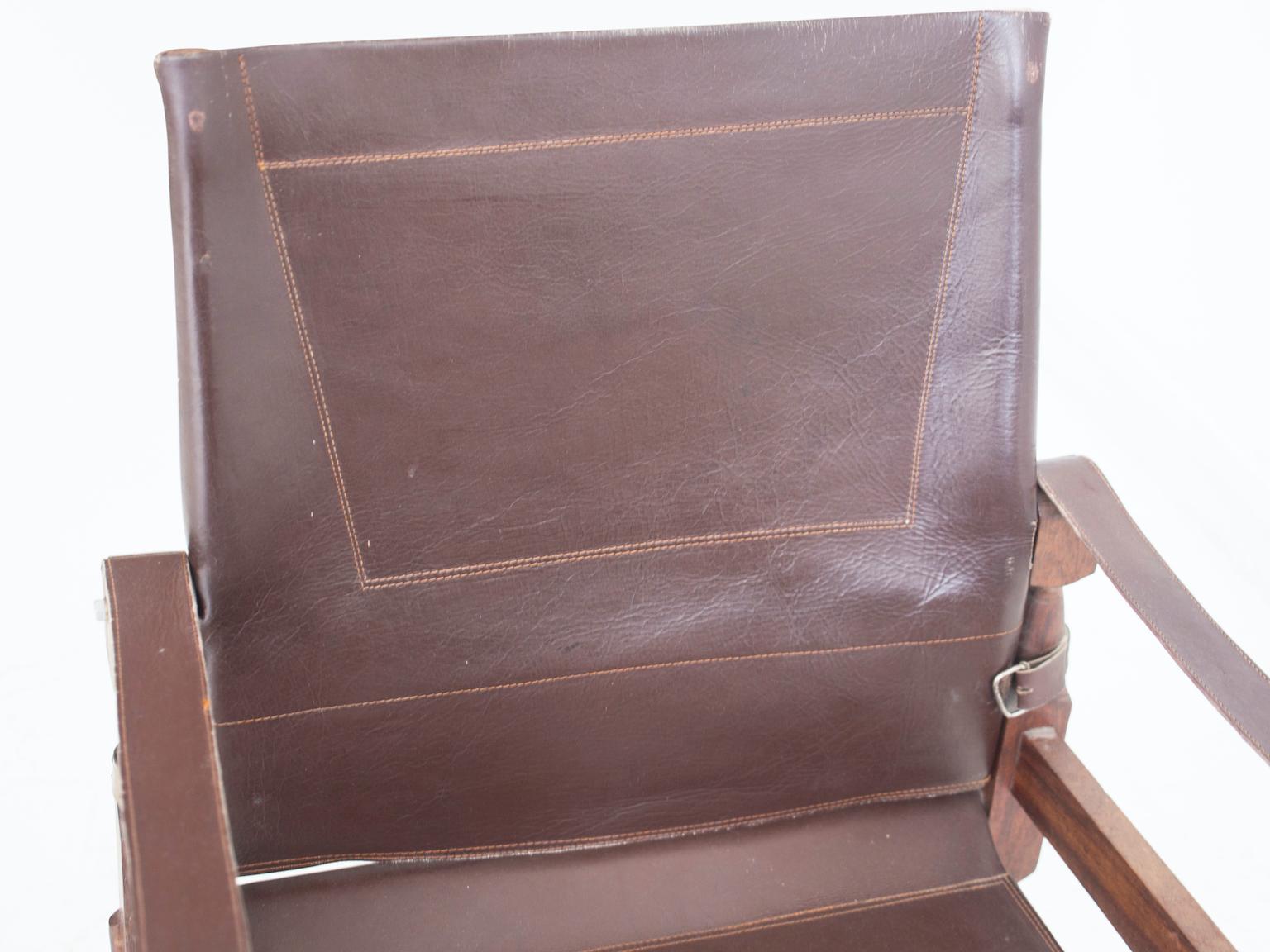 20th Century Pair of Wilhelm Kienzle Leather Safari Chairs