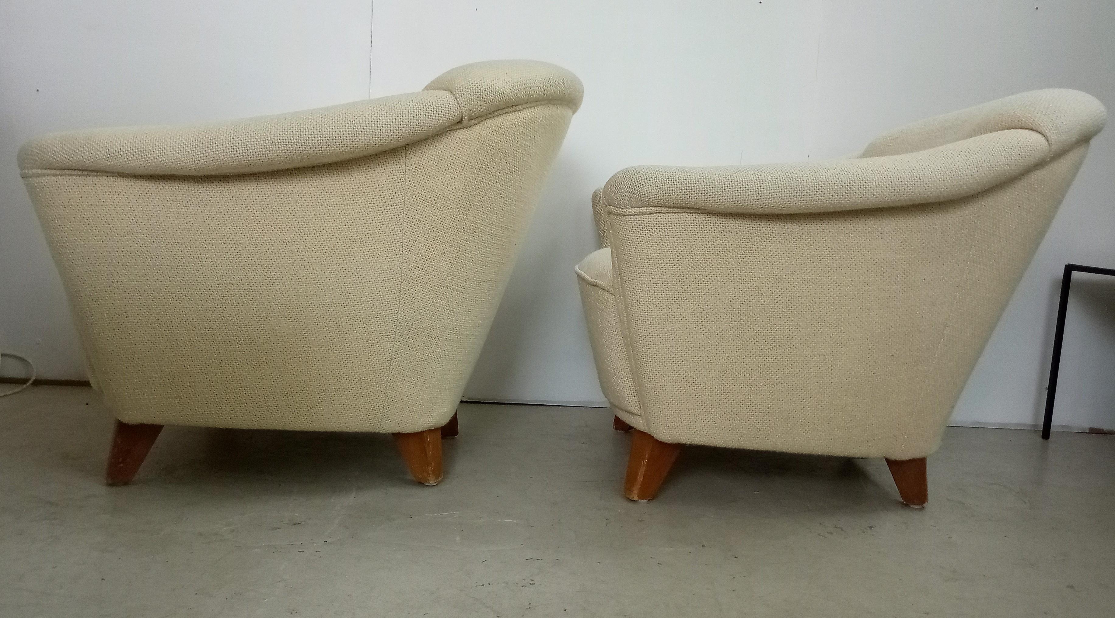 Milieu du XXe siècle Paire de fauteuils de salon Wilhelm Knoll en vente