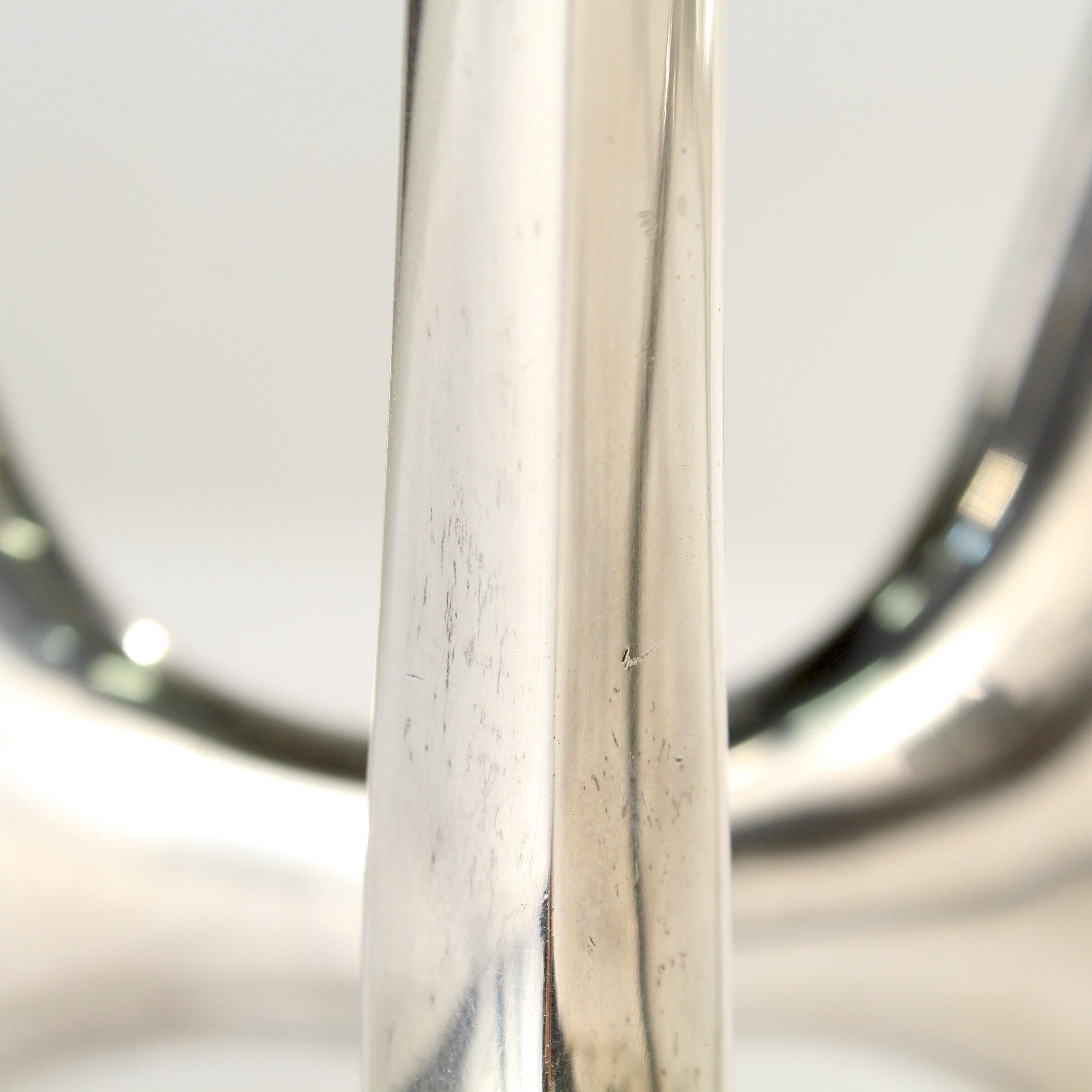 Pair of Wilkens & Söhne German Mid-Century Modern Sterling Silver Candelabra For Sale 3