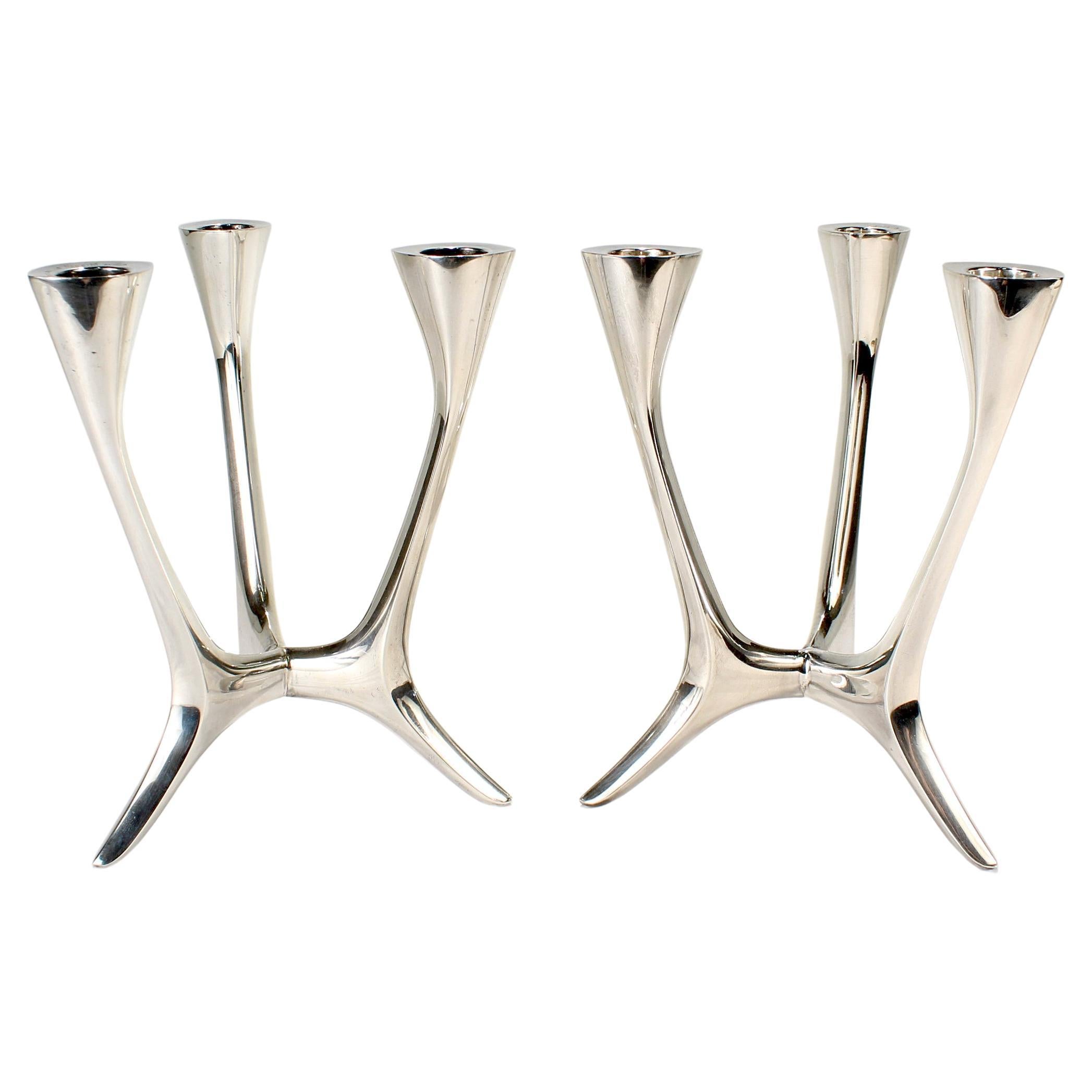 Pair of Wilkens and Söhne German Mid-Century Modern Sterling Silver  Candelabra For Sale at 1stDibs | modern silver candelabra, sterling silver  candelabra 3 arm, wilkens silver