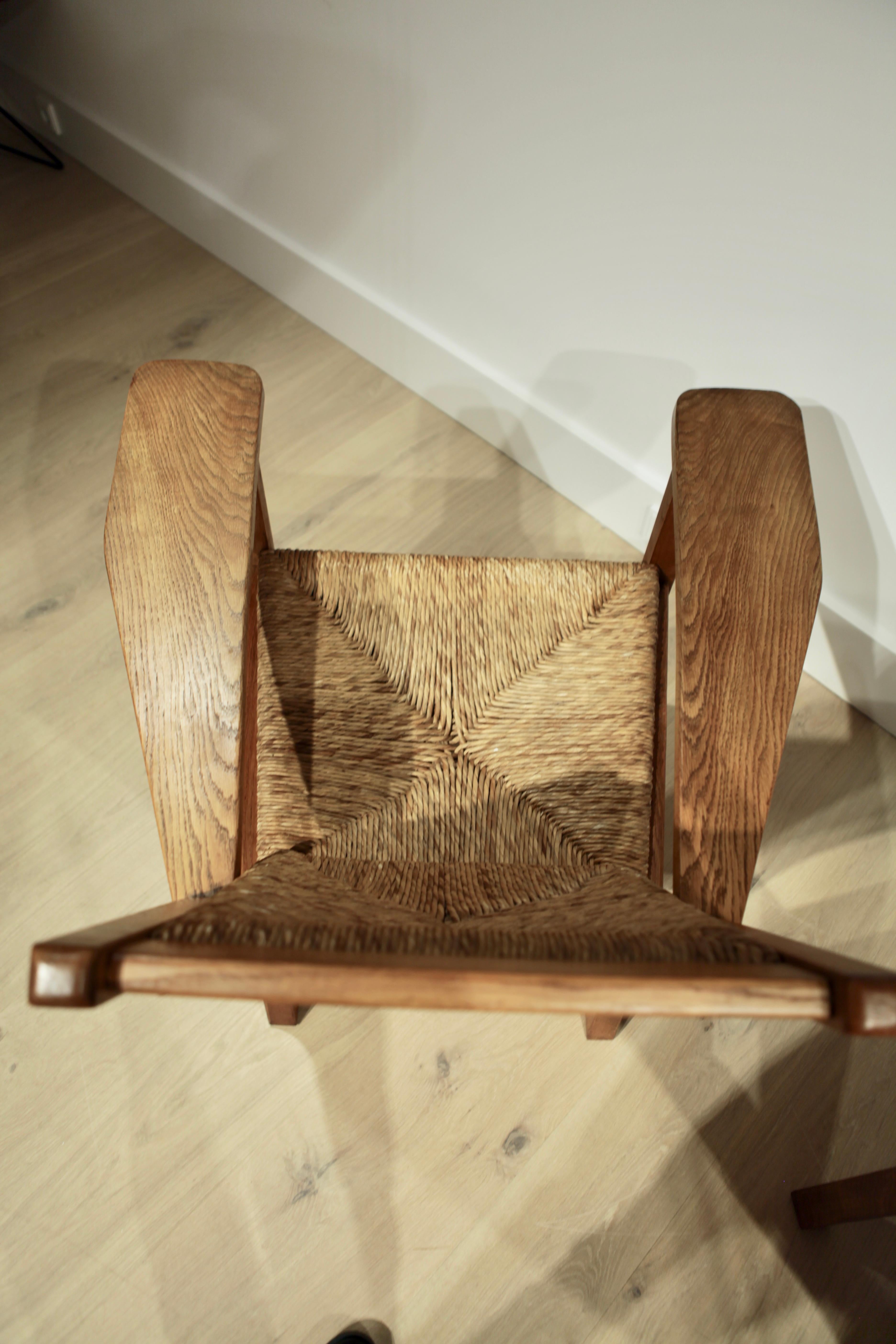 Paire de chaises Willi Ohler en chêne et jonc:: Arts & Crafts:: Allemagne:: années 1920 1