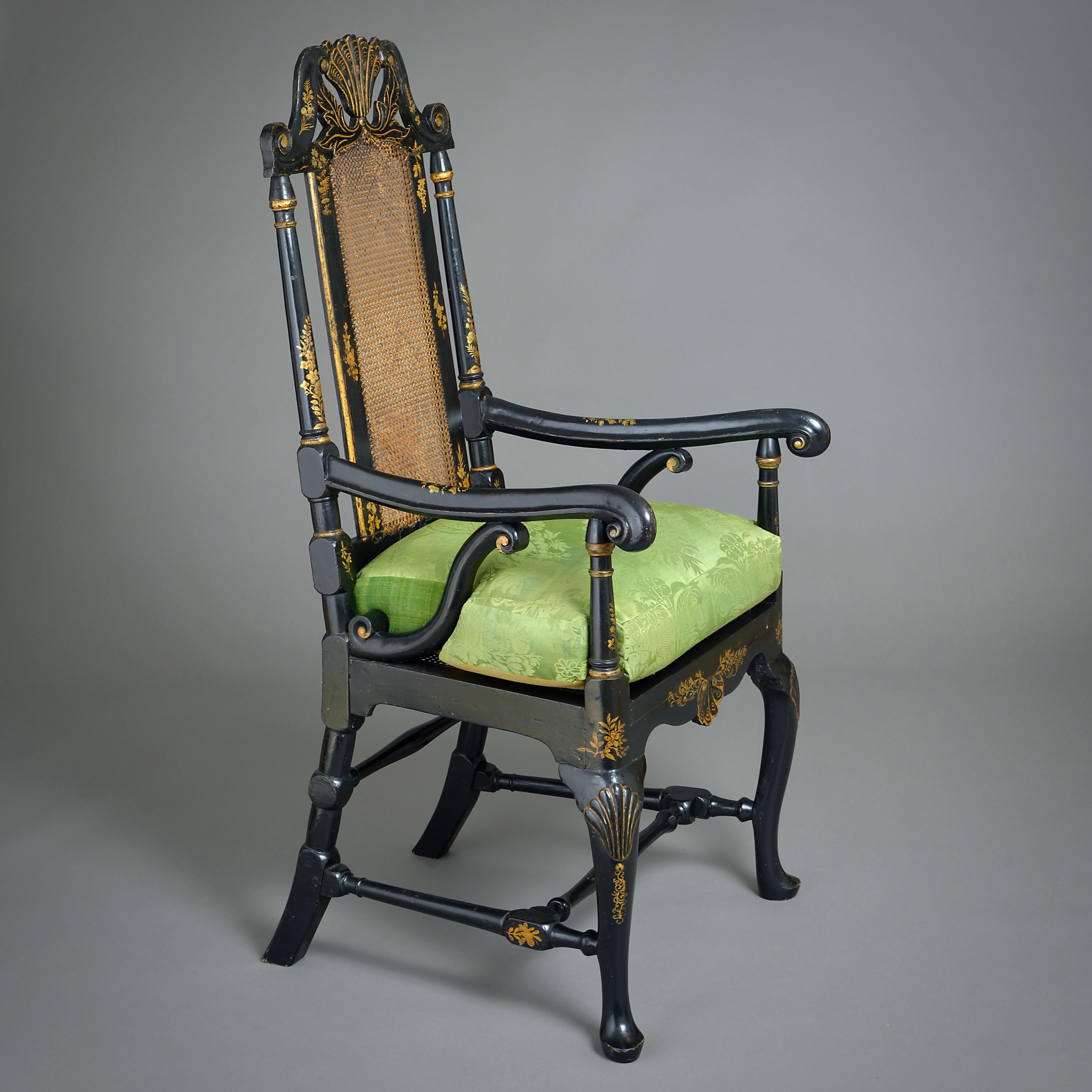 Fino al XVIII secolo Coppia di poltrone in giamaica William & Mary in vendita