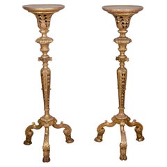 Pair of William and Mary Style Giltwood Torcheres
