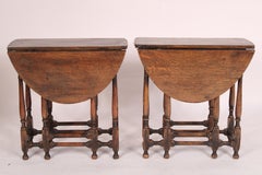 Pair of William and Mary Style Oak Gateleg Tables