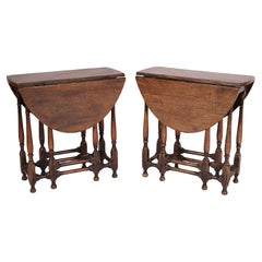 Pair of William and Mary Style Oak Gateleg Tables