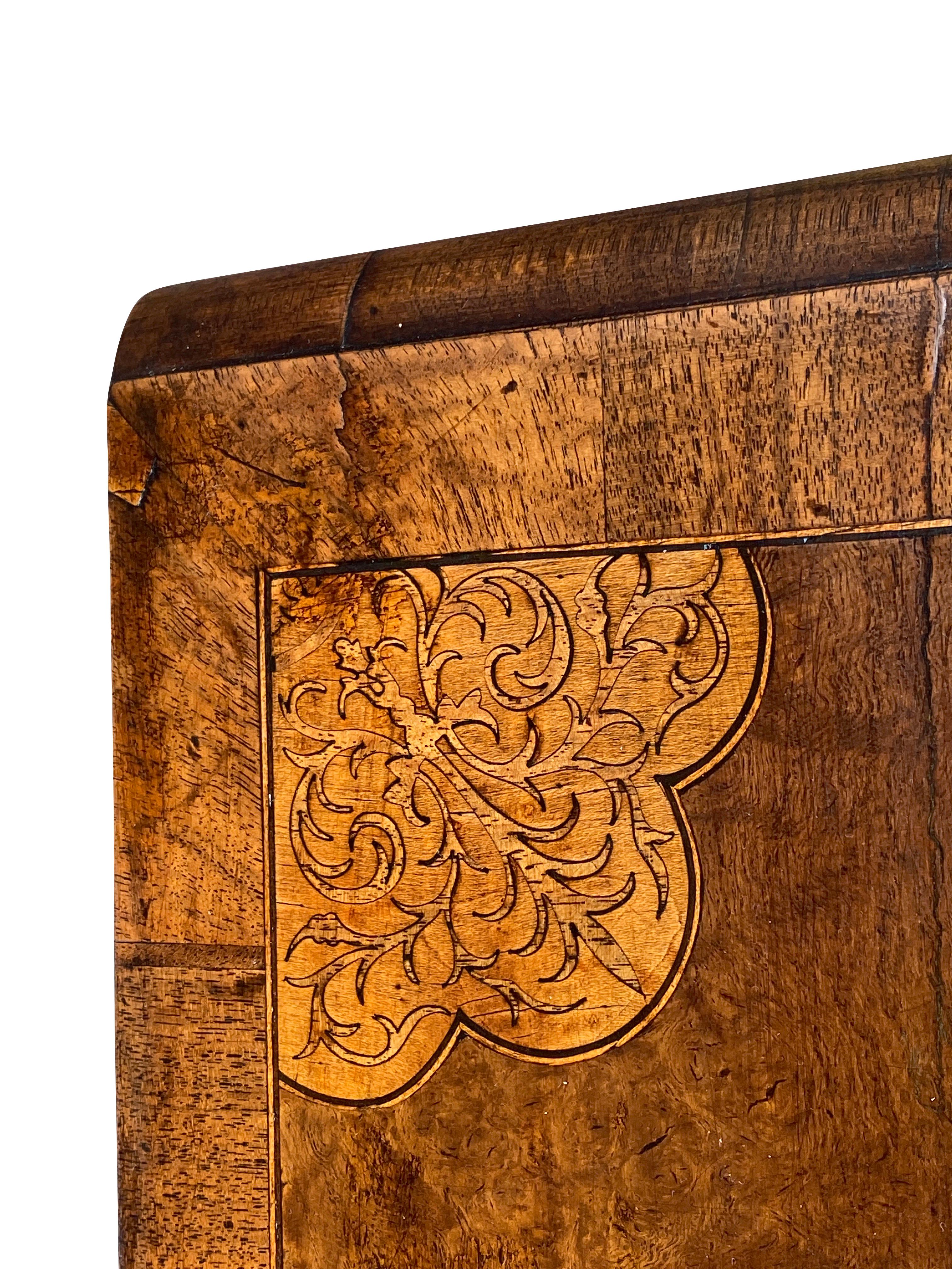 Pair of William and Mary Style Seaweed Marquetry Side Tables 6