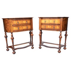 Pair Of William And Mary Style Walnut Side Tables