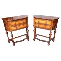 Pair Of William And Mary Style Walnut Side Tables