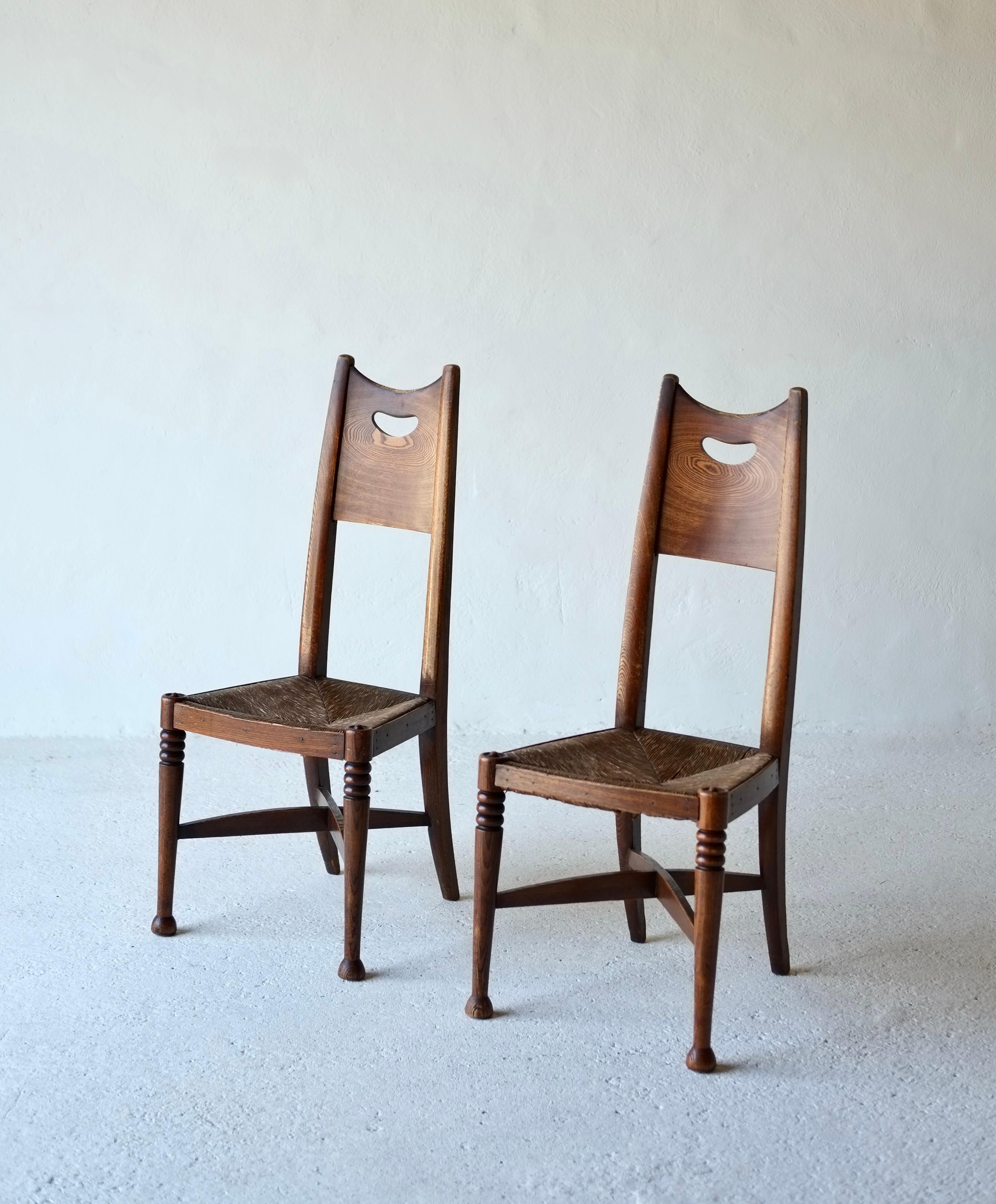 William Birch Arts & Crafts-Stühle, George Walton zugeschrieben, 1910, Paar im Angebot 8