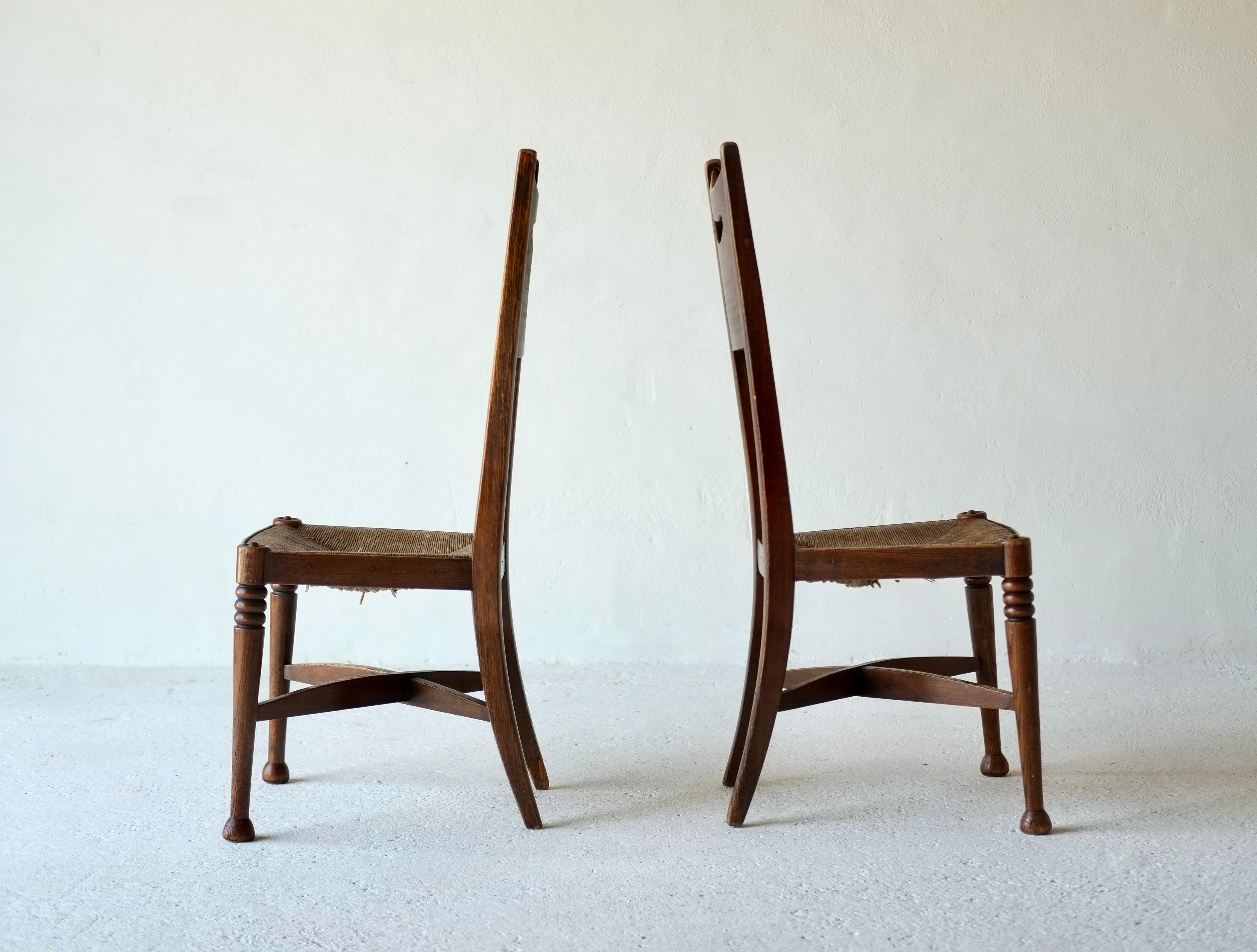 William Birch Arts & Crafts-Stühle, George Walton zugeschrieben, 1910, Paar im Angebot 2