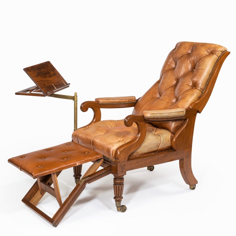 Pair of William IV Adjustable Mahogany Library Armchairs, by George ...