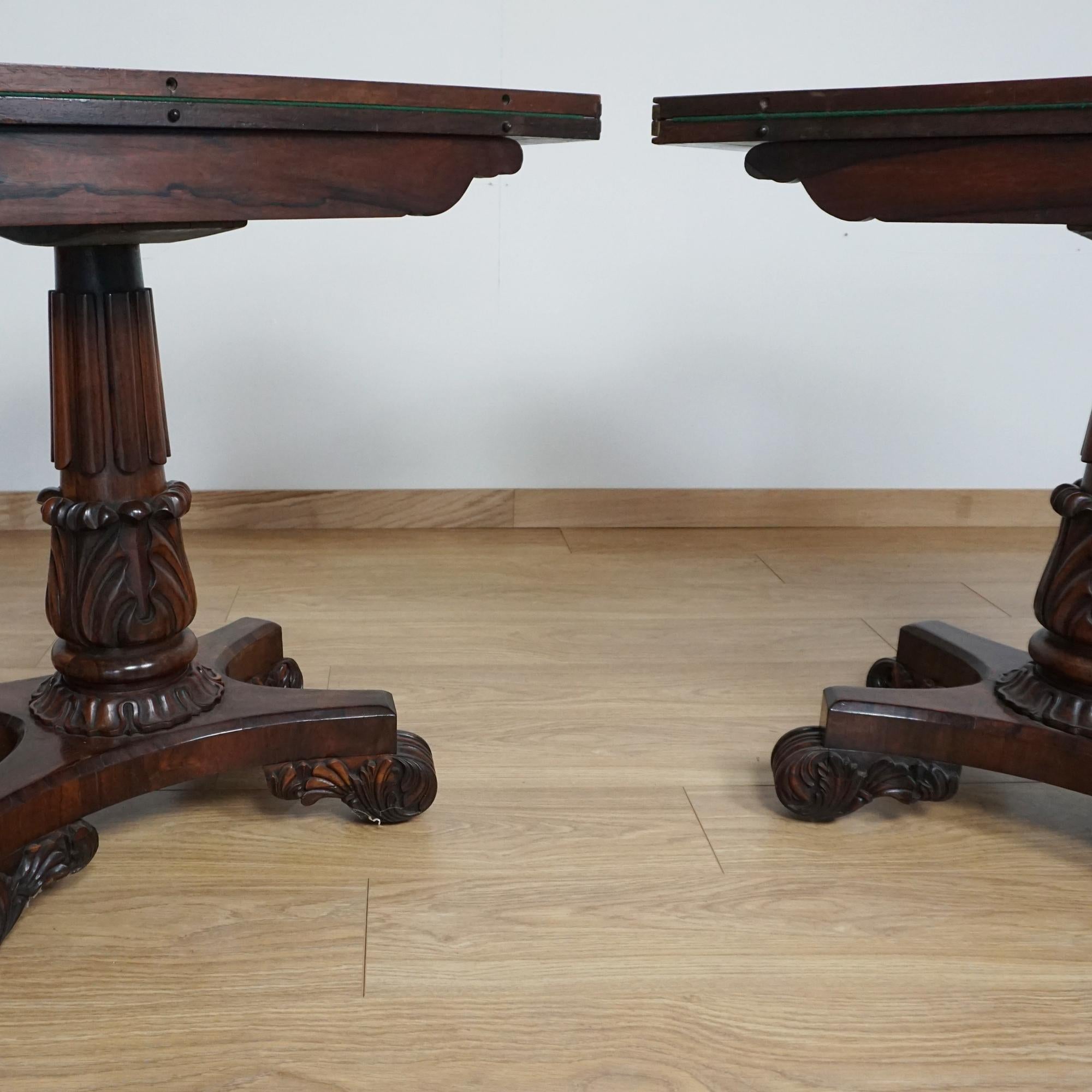 Pair of William IV Card Tables For Sale 1