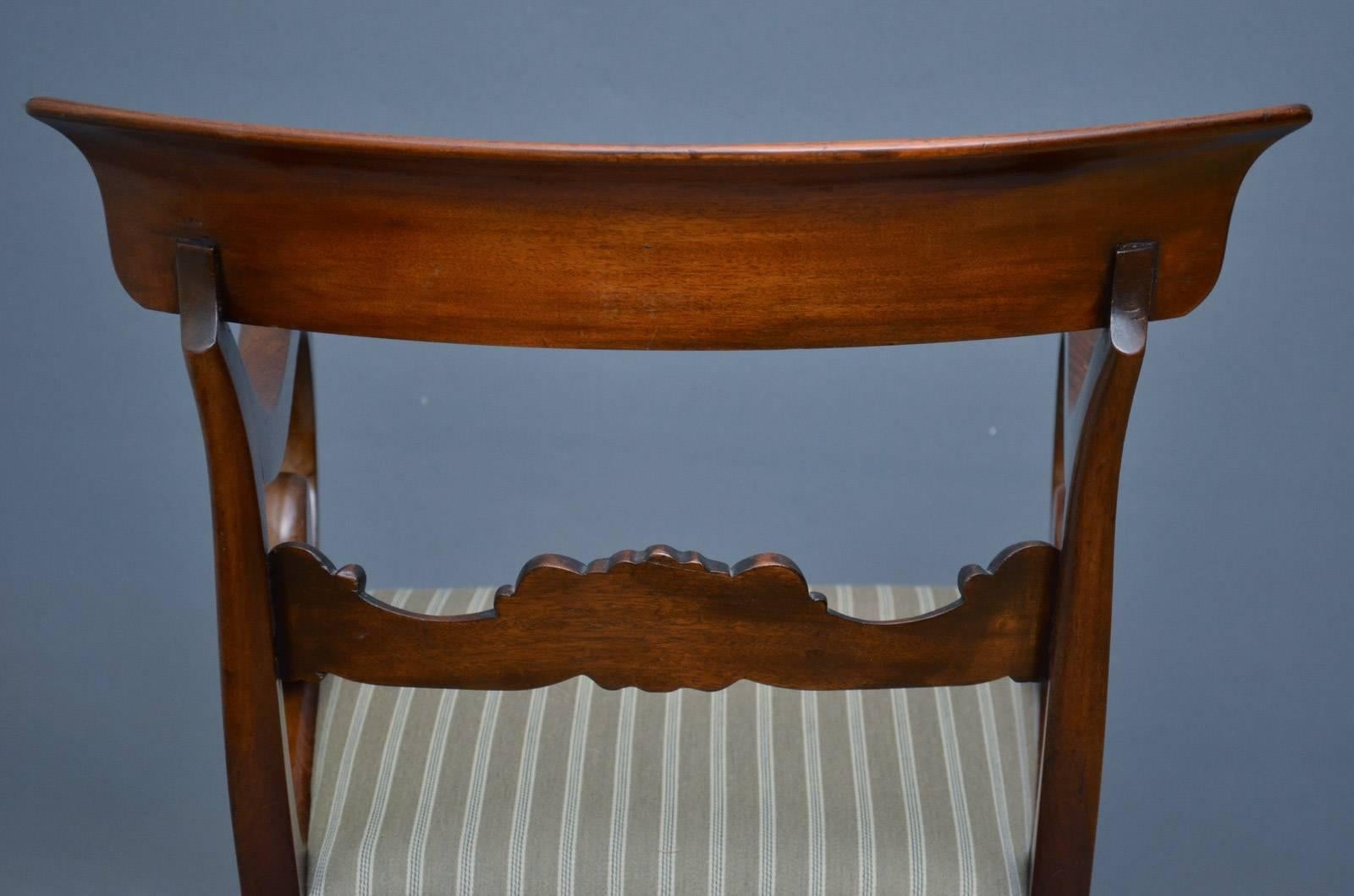 Pair of William IV Elbow Chairs Mahogany Carvers 7