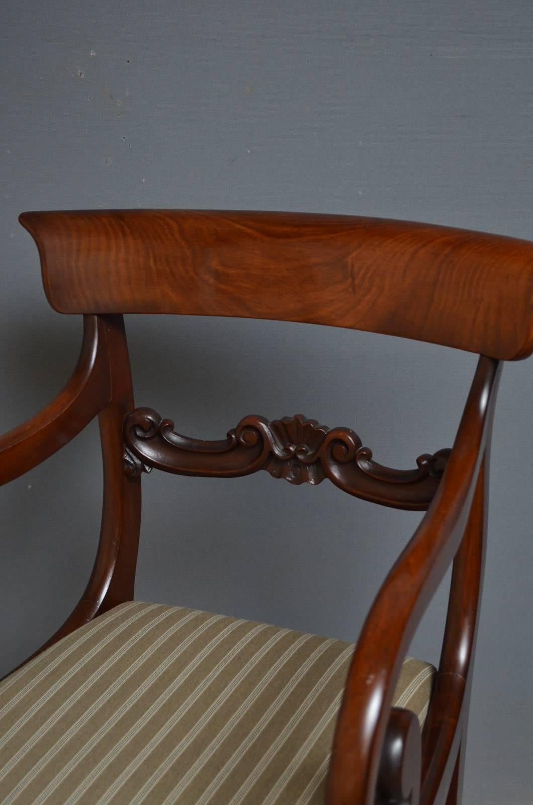 Pair of William IV Elbow Chairs Mahogany Carvers 2