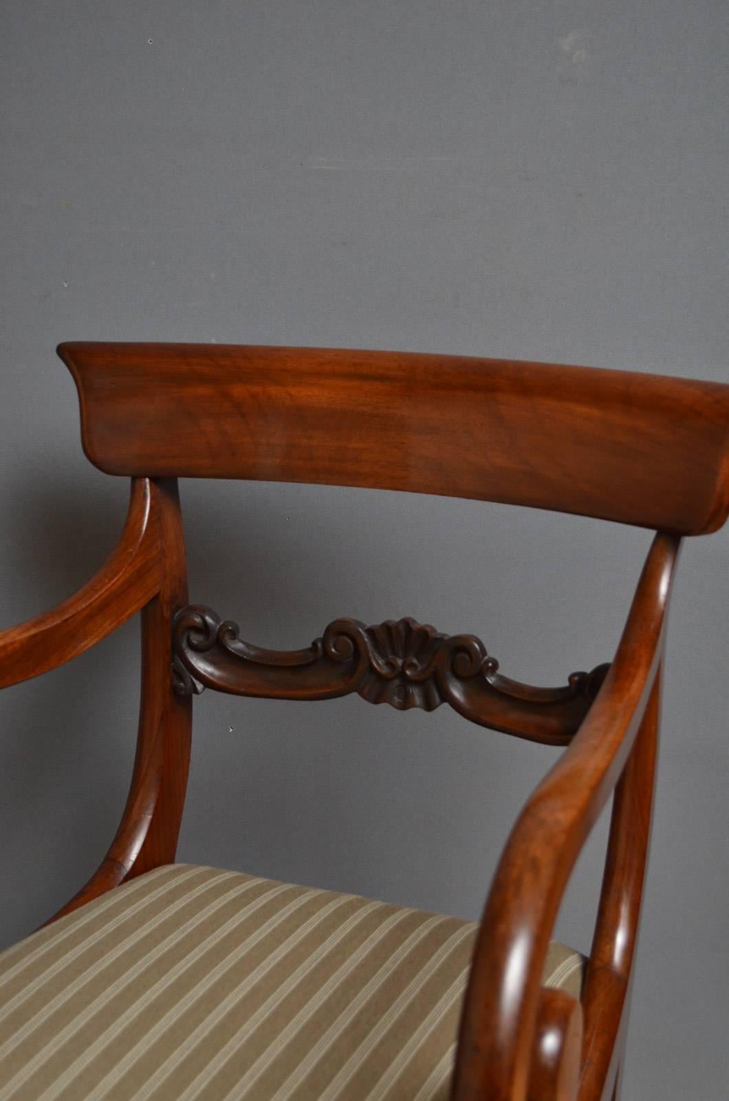Pair of William IV Elbow Chairs Mahogany Carvers 4