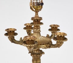 Coppia di lampade in ottone dorato William IV