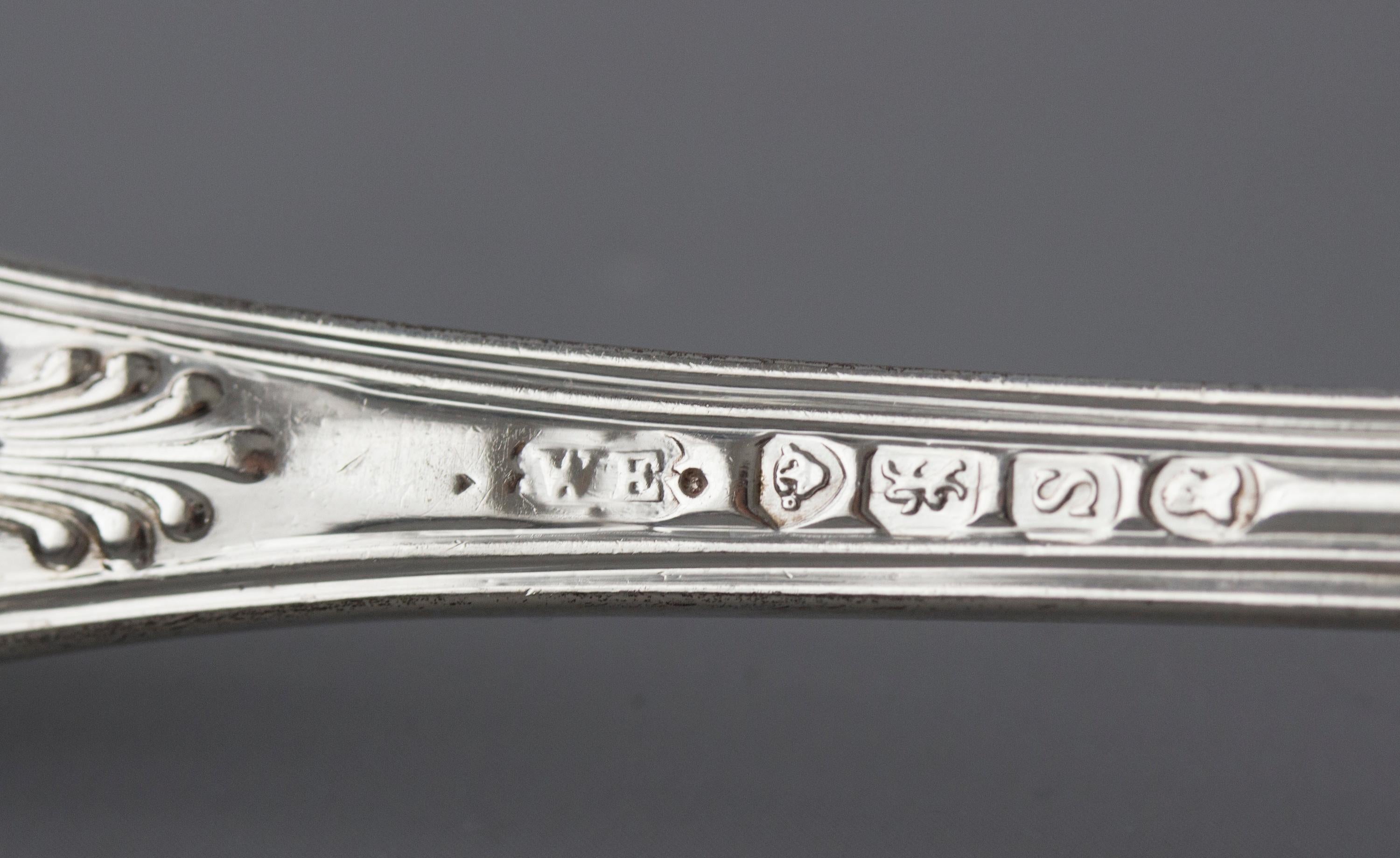 Mid-19th Century Pair of William IV Kings Pattern Sauce Ladles, London, 1834 by William Eaton