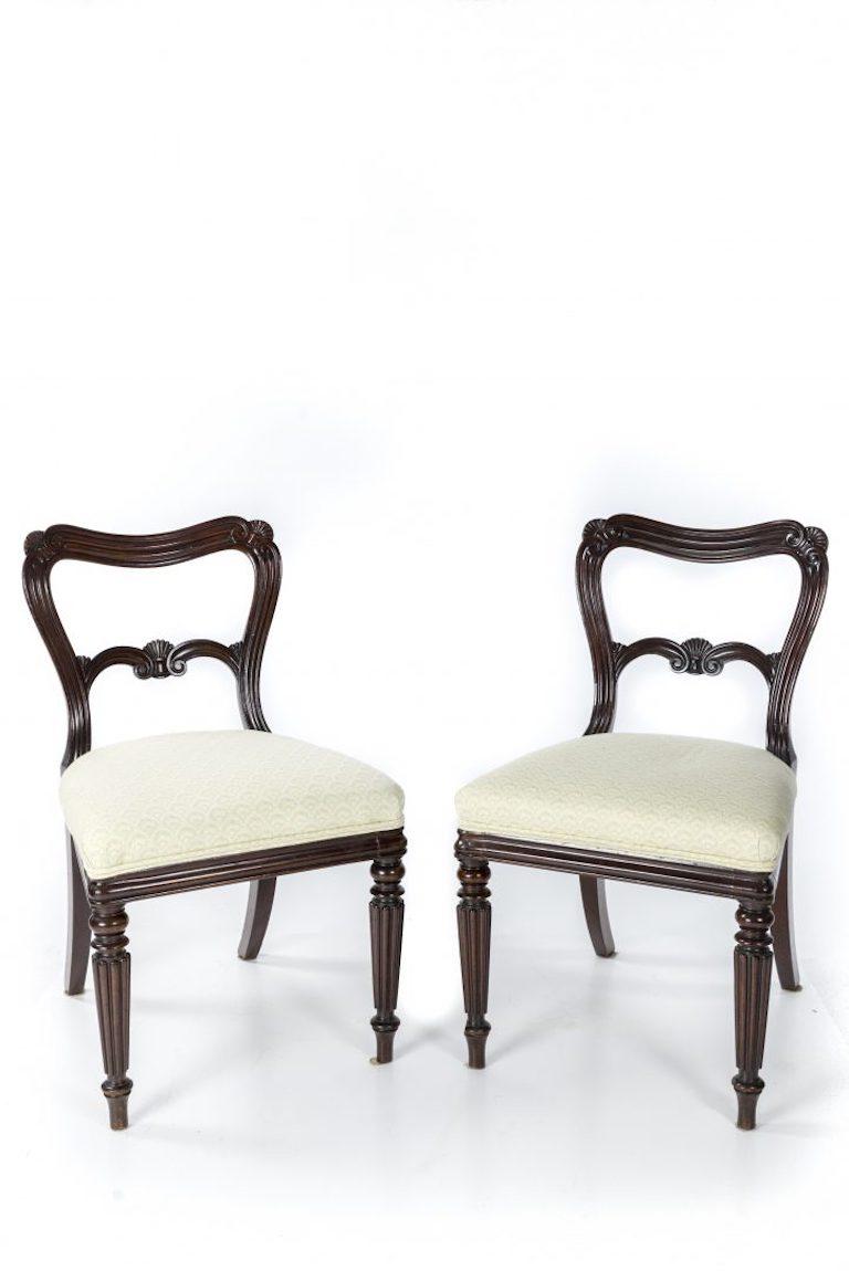 British Pair of William IV Mahogany Bar Backed Dining Chairs in the Gillows Manner