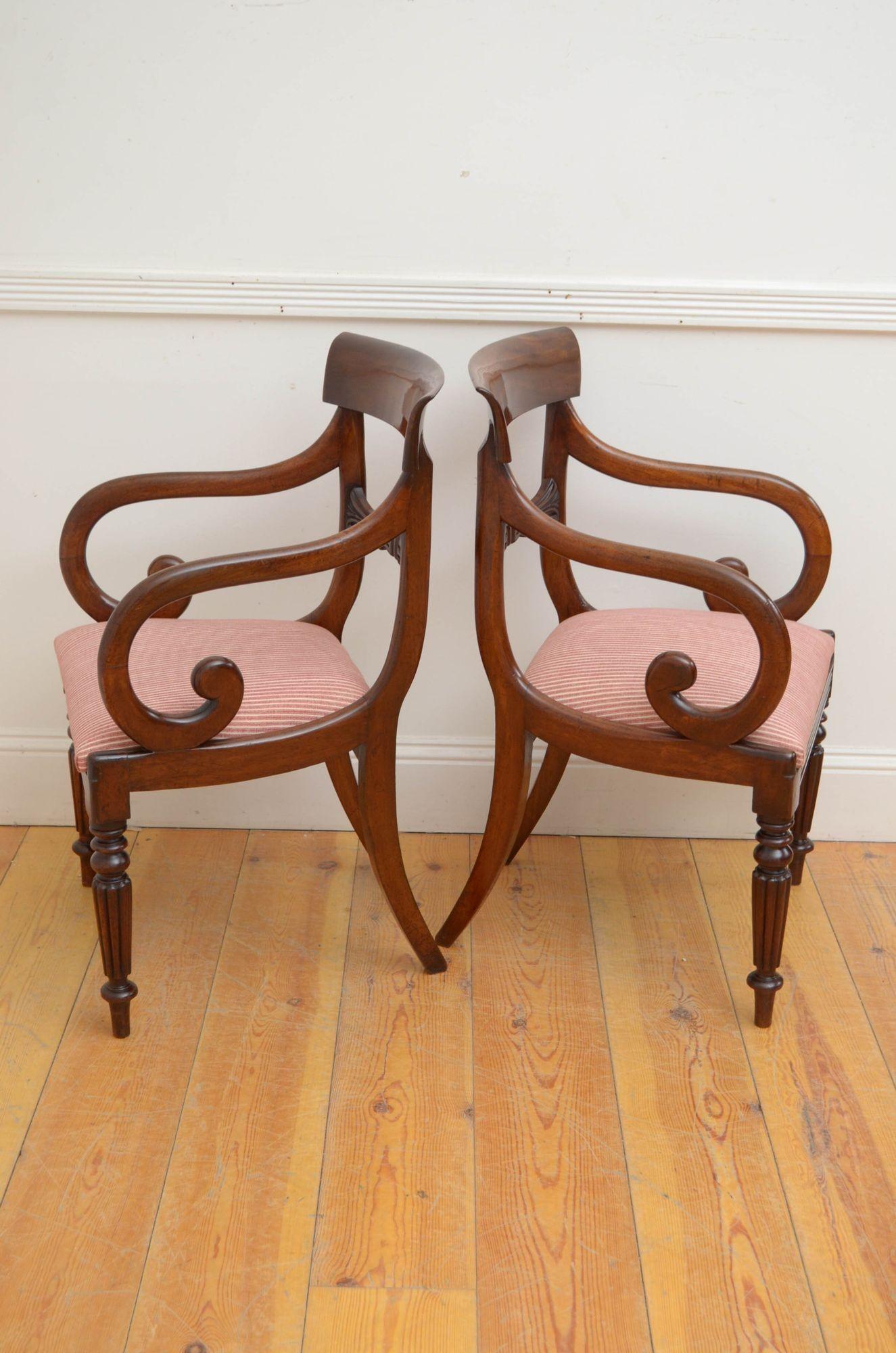 Pair of William IV Mahogany Carvers For Sale 6