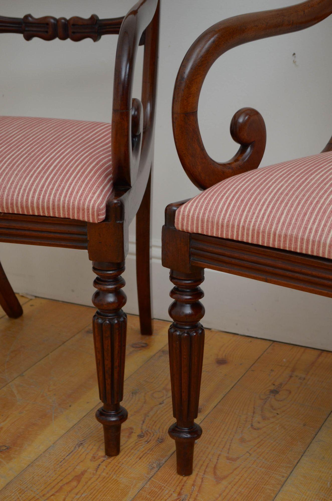 Pair of William IV Mahogany Carvers For Sale 3