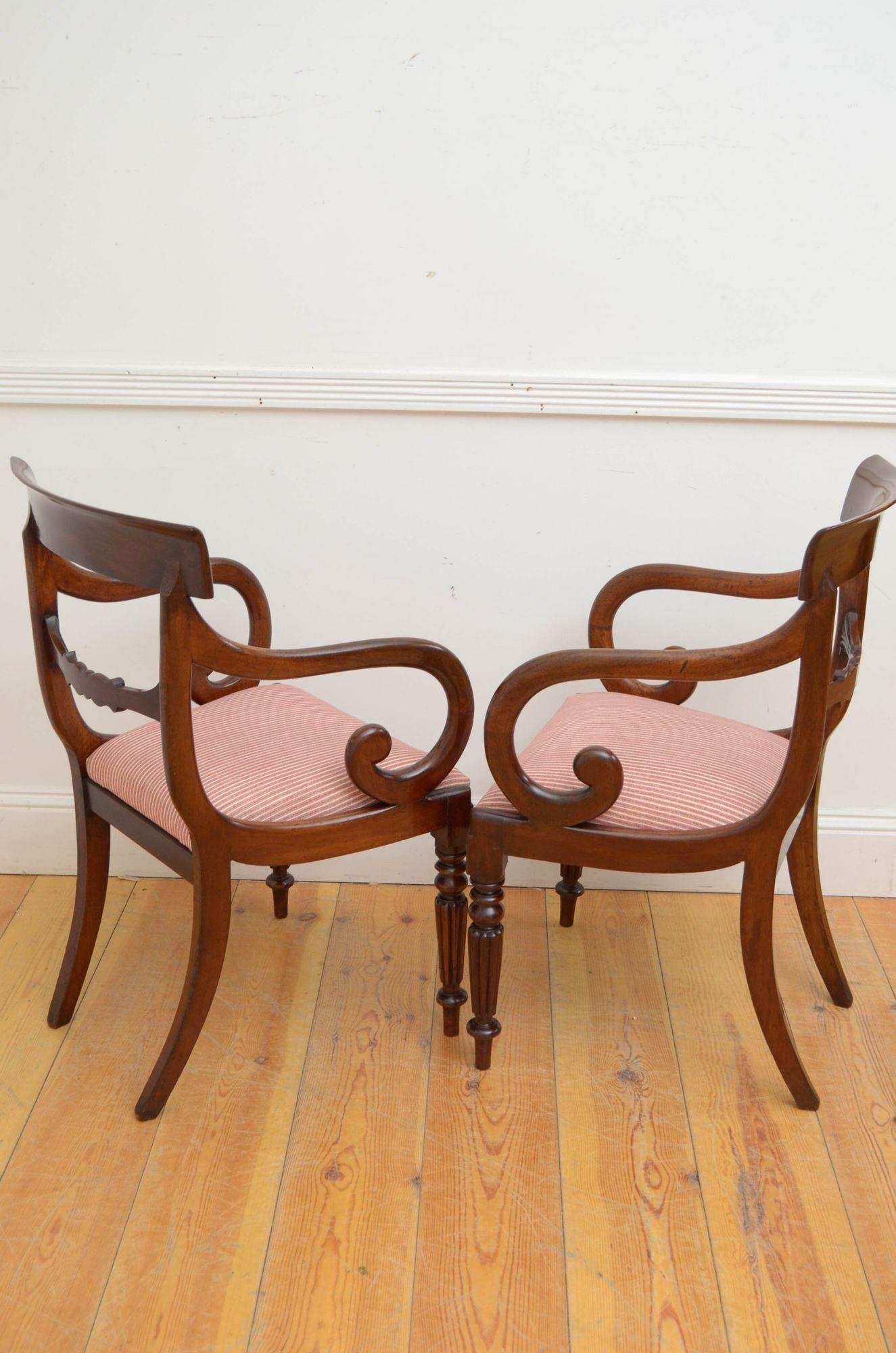Pair of William IV Mahogany Carvers For Sale 4