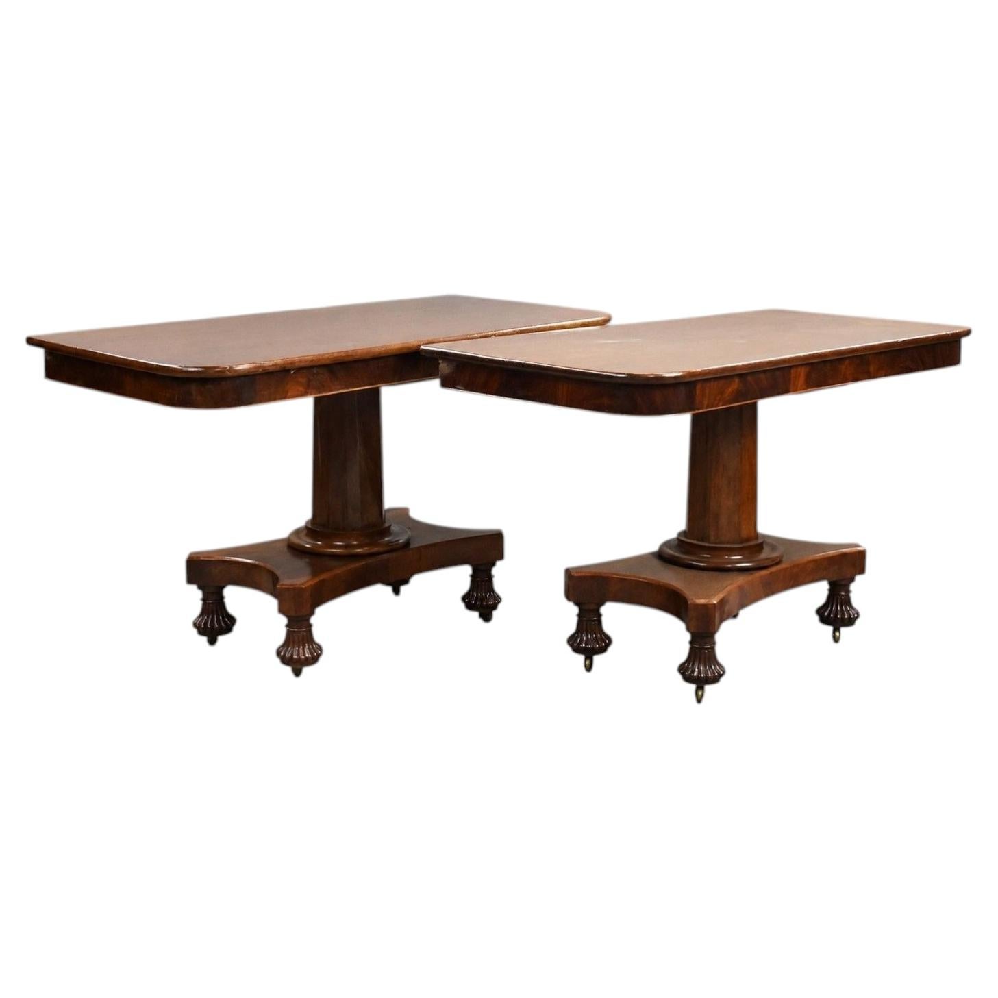 Pair of William IV Mahogany Console Tables For Sale