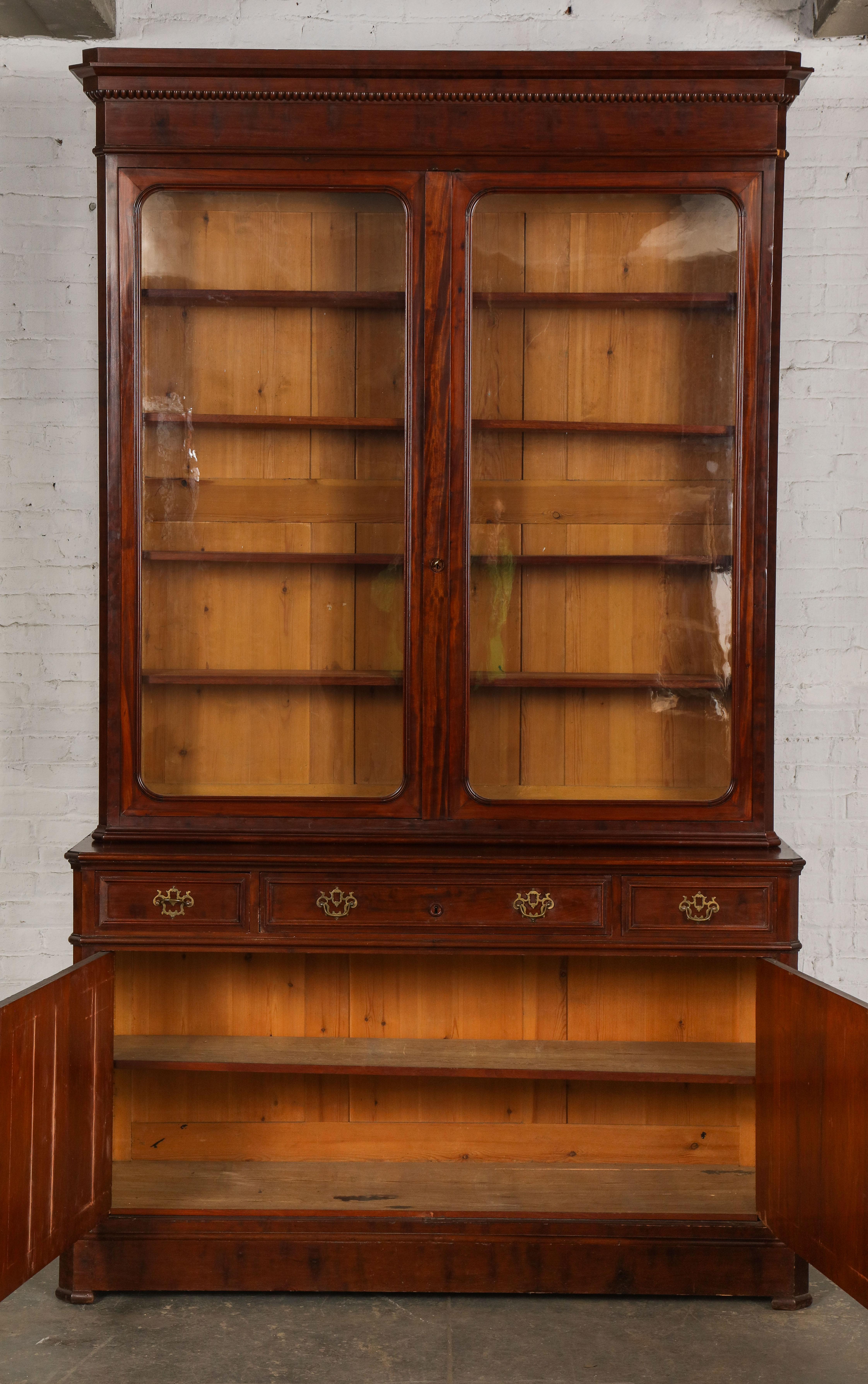 Pair of William IV Mahogany Glass-Front Bookcases of Large Scale 3