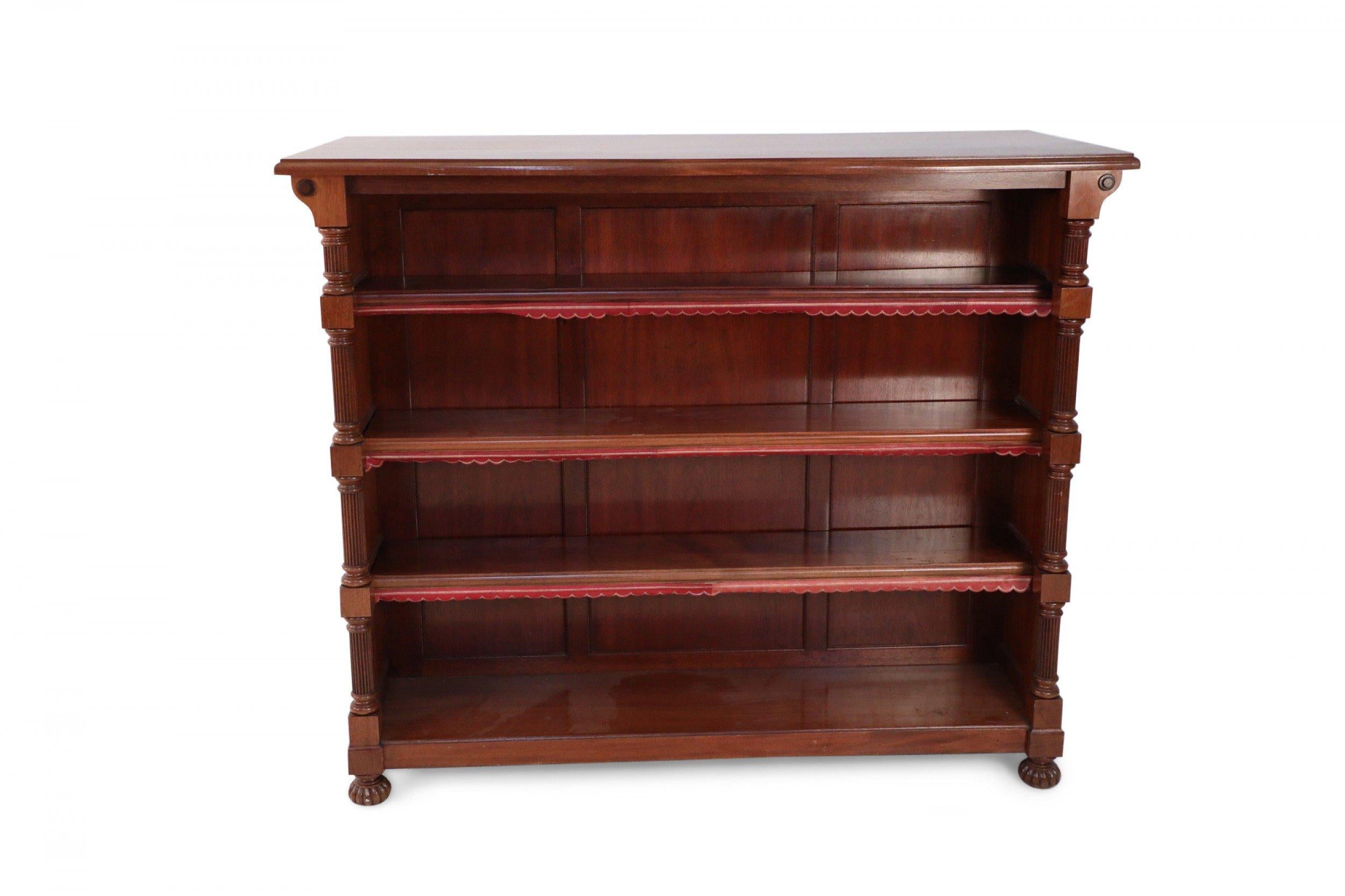 English Pair of William IV Mahogany Open Two-Sided Bookcases For Sale