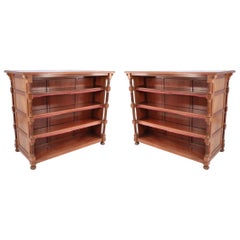 Pair of William IV Mahogany Open Two-Sided Bookcases