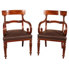 Pair Of William IV Period Mahogany Armchairs Circa 1830