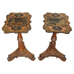 Paar William IV.-Tische aus Rosenholz und Papiermaché-Tische