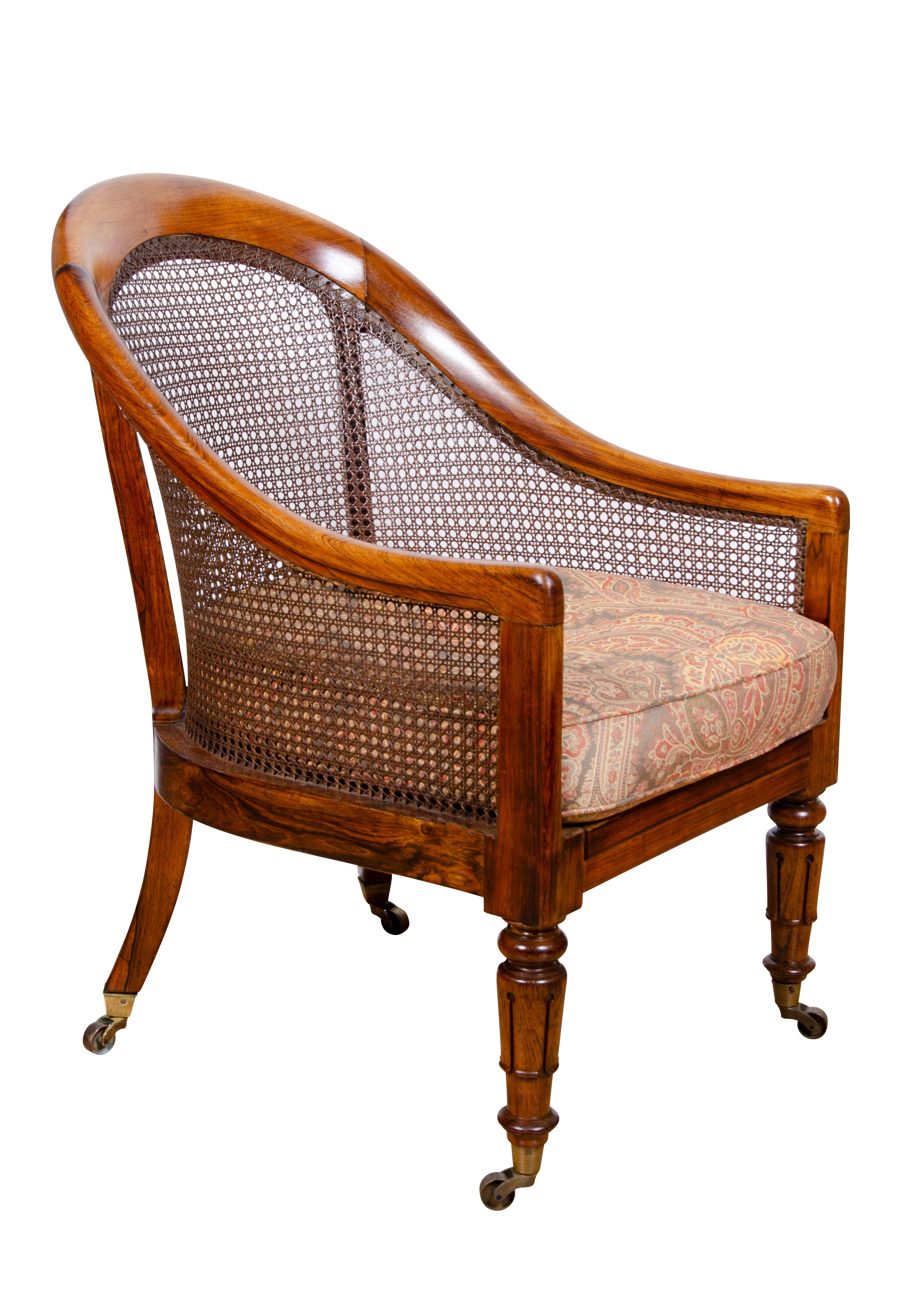 English Pair of William IV Rosewood Tub Chairs