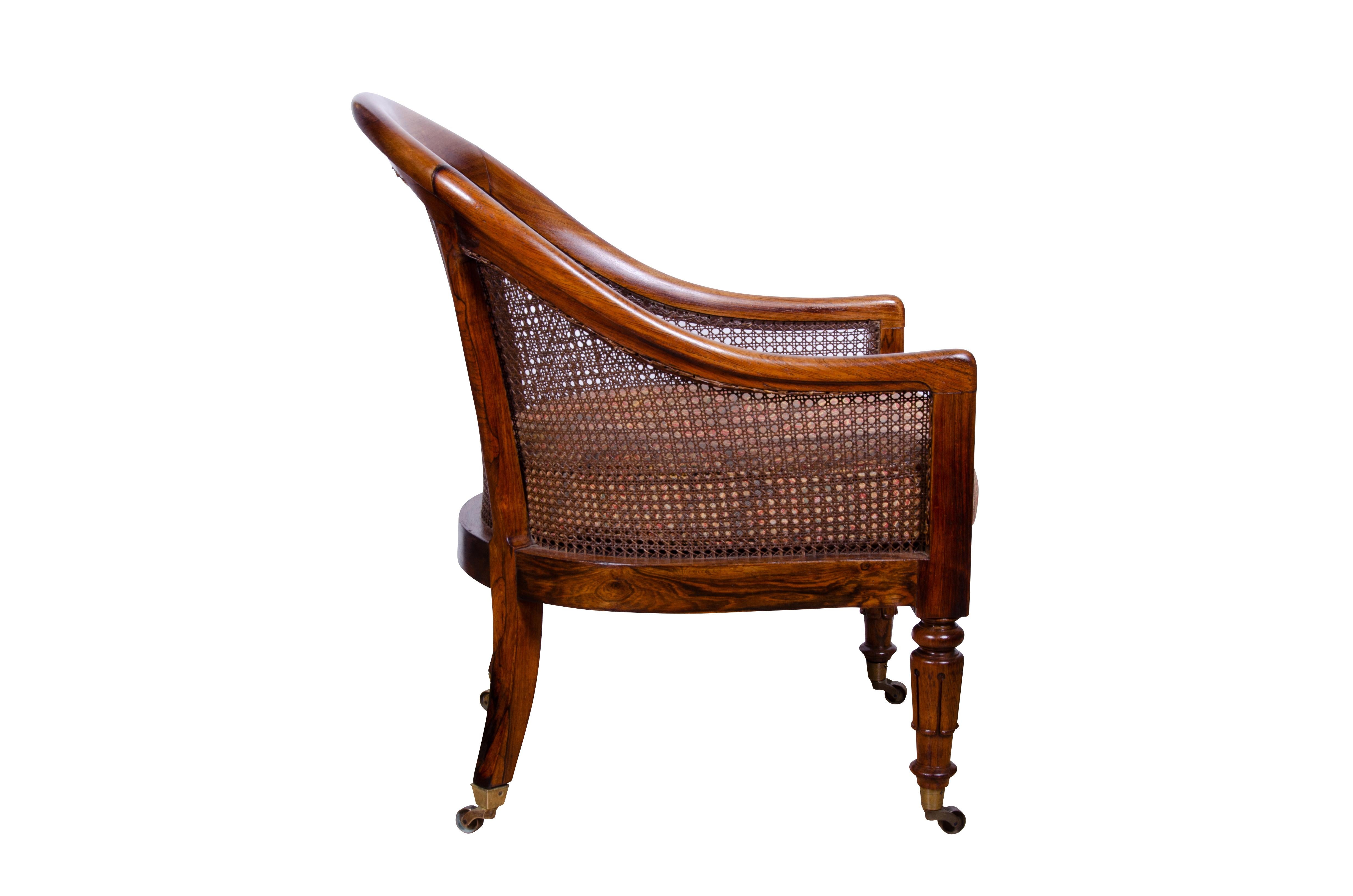 Pair of William IV Rosewood Tub Chairs In Good Condition In Essex, MA