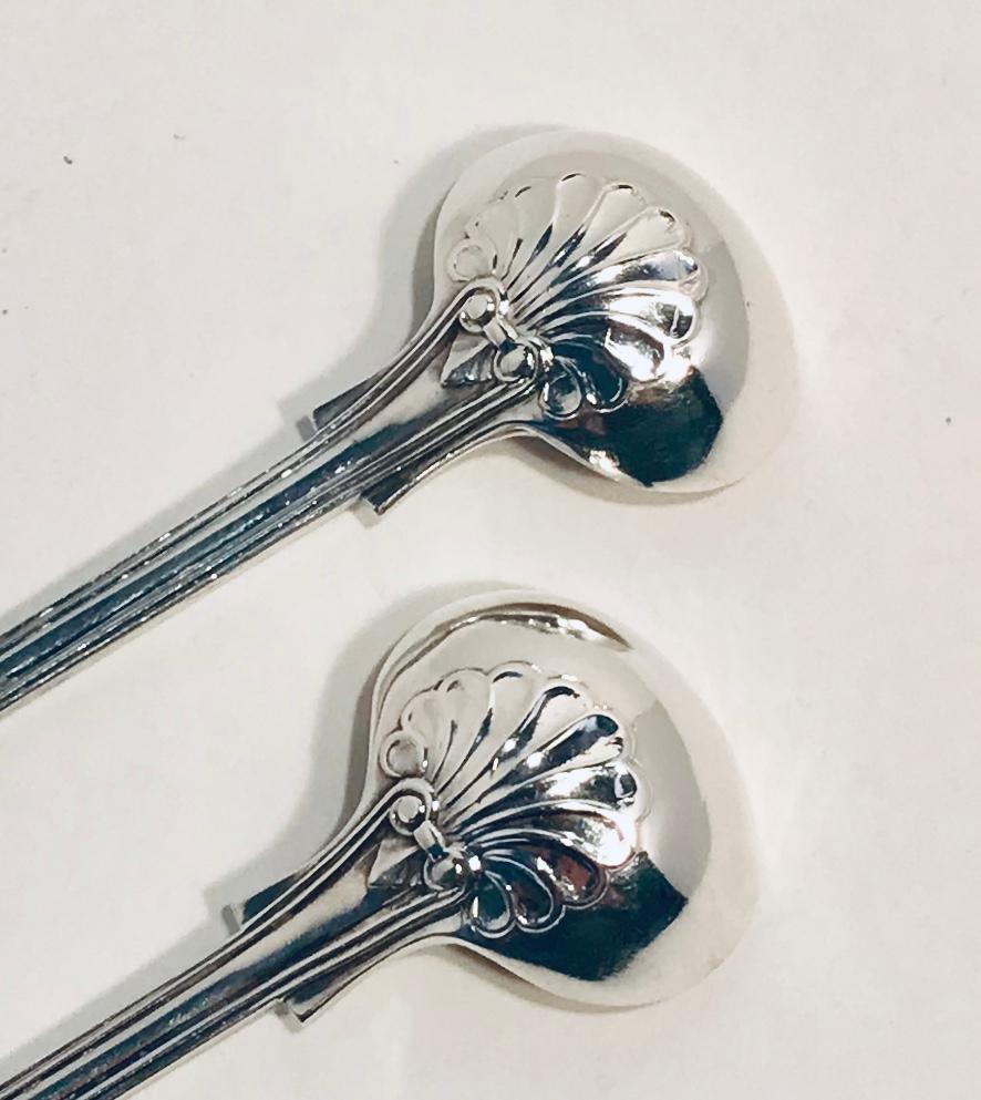 English Wm IV Pair of Sterling Condiment/Salt Spoons by William Eaton, London, 1838