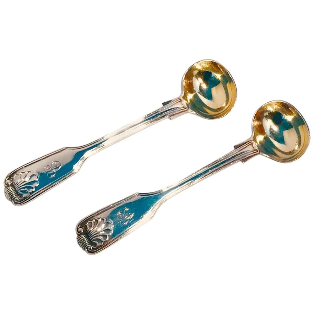 Wm IV Pair of Sterling Condiment/Salt Spoons by William Eaton, London, 1838
