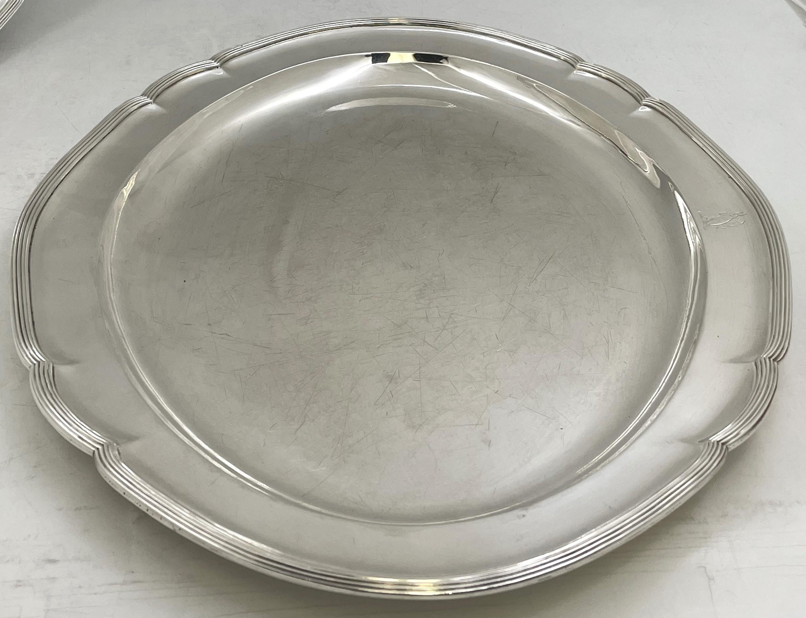 Georgien Paire de plateaux ou plateaux anglais de style géorgien 1790 en argent sterling William Pitts en vente
