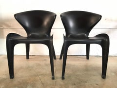 Pair of William Sawaya “Calla” Chairs in Matte Black for Heller, 2002