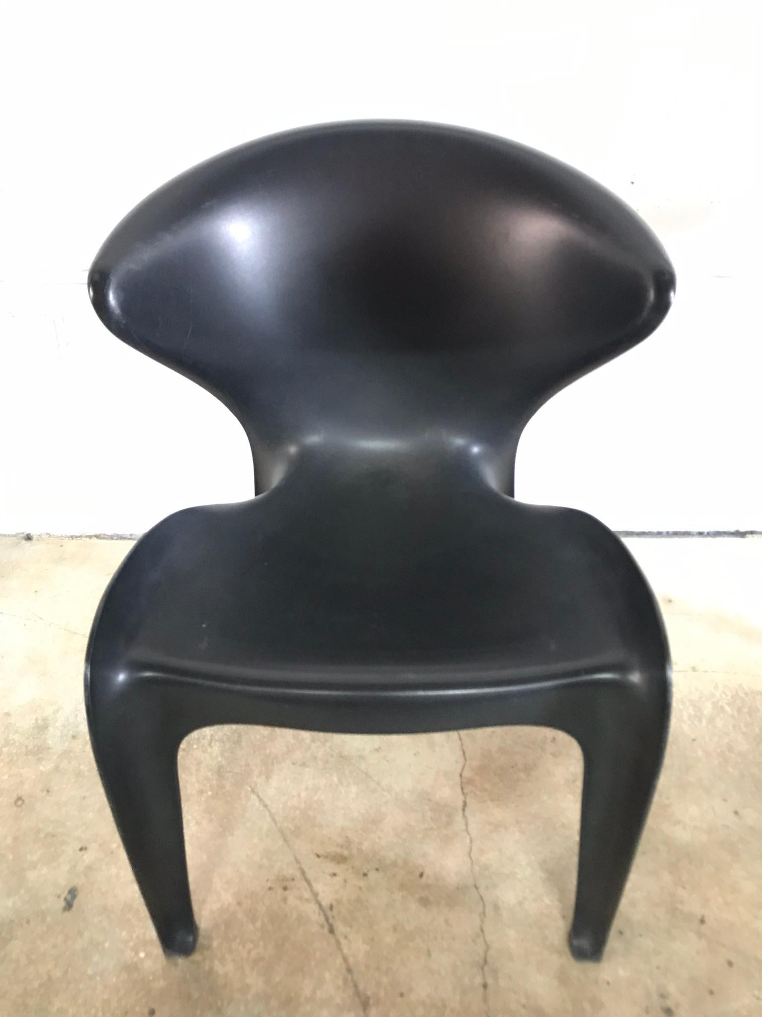 Molded Pair of William Sawaya “Calla” Chairs in Matte Black for Heller, 2002
