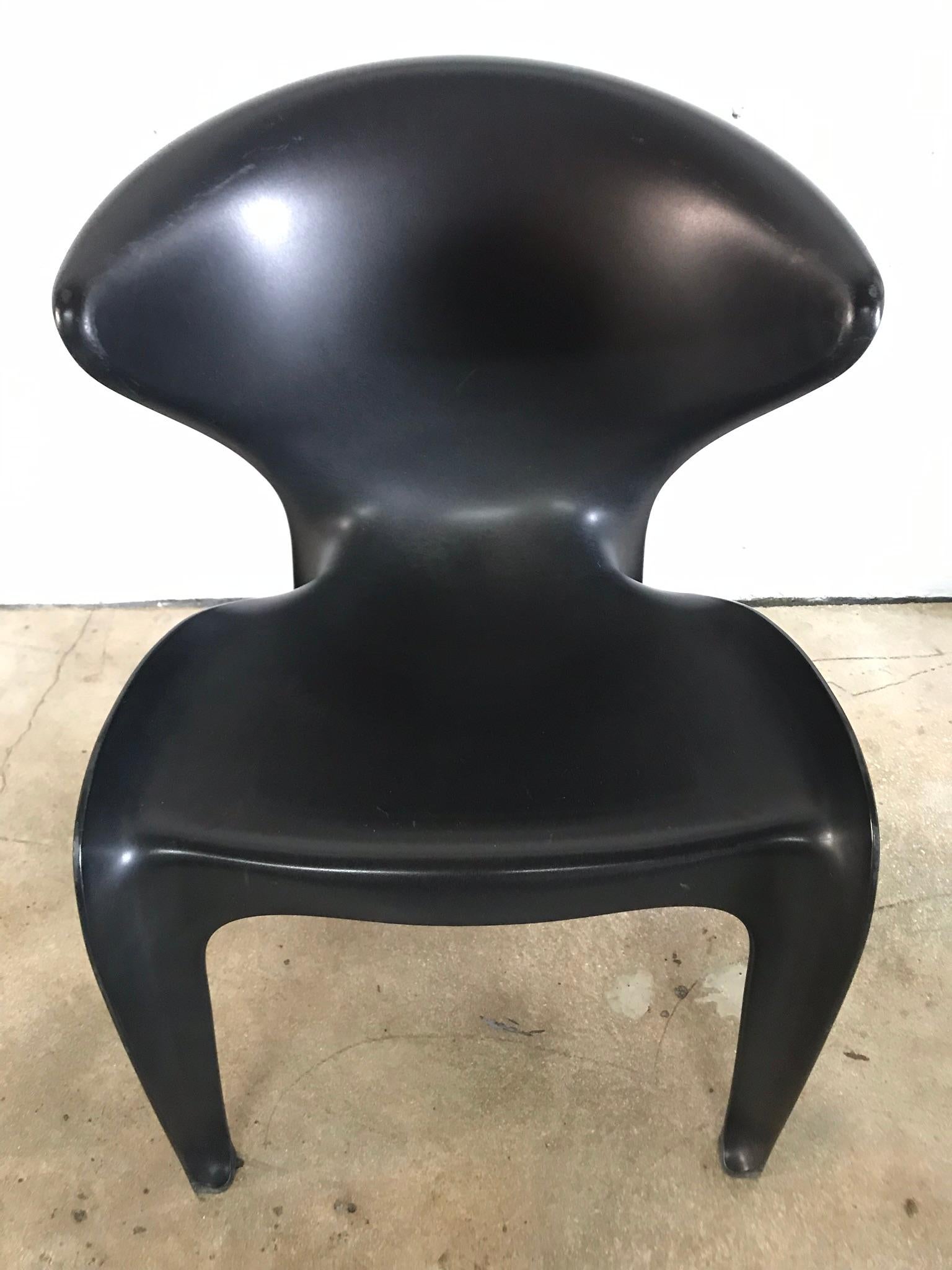 Pair of William Sawaya “Calla” Chairs in Matte Black for Heller, 2002 In Good Condition In Miami, FL